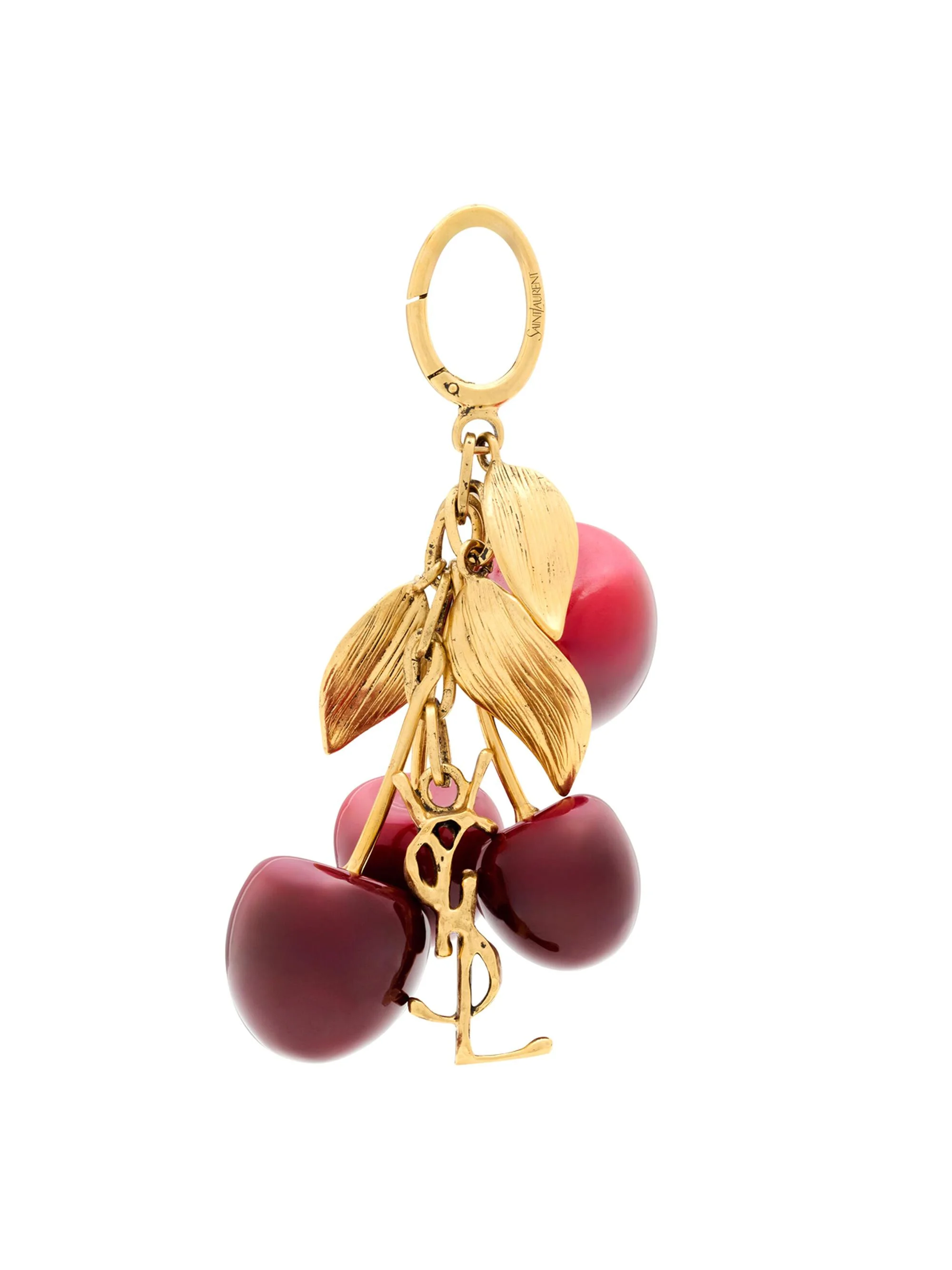 Women's Cassandre Cherry Bag Charm in Resin and Metal - Burgundy - 1