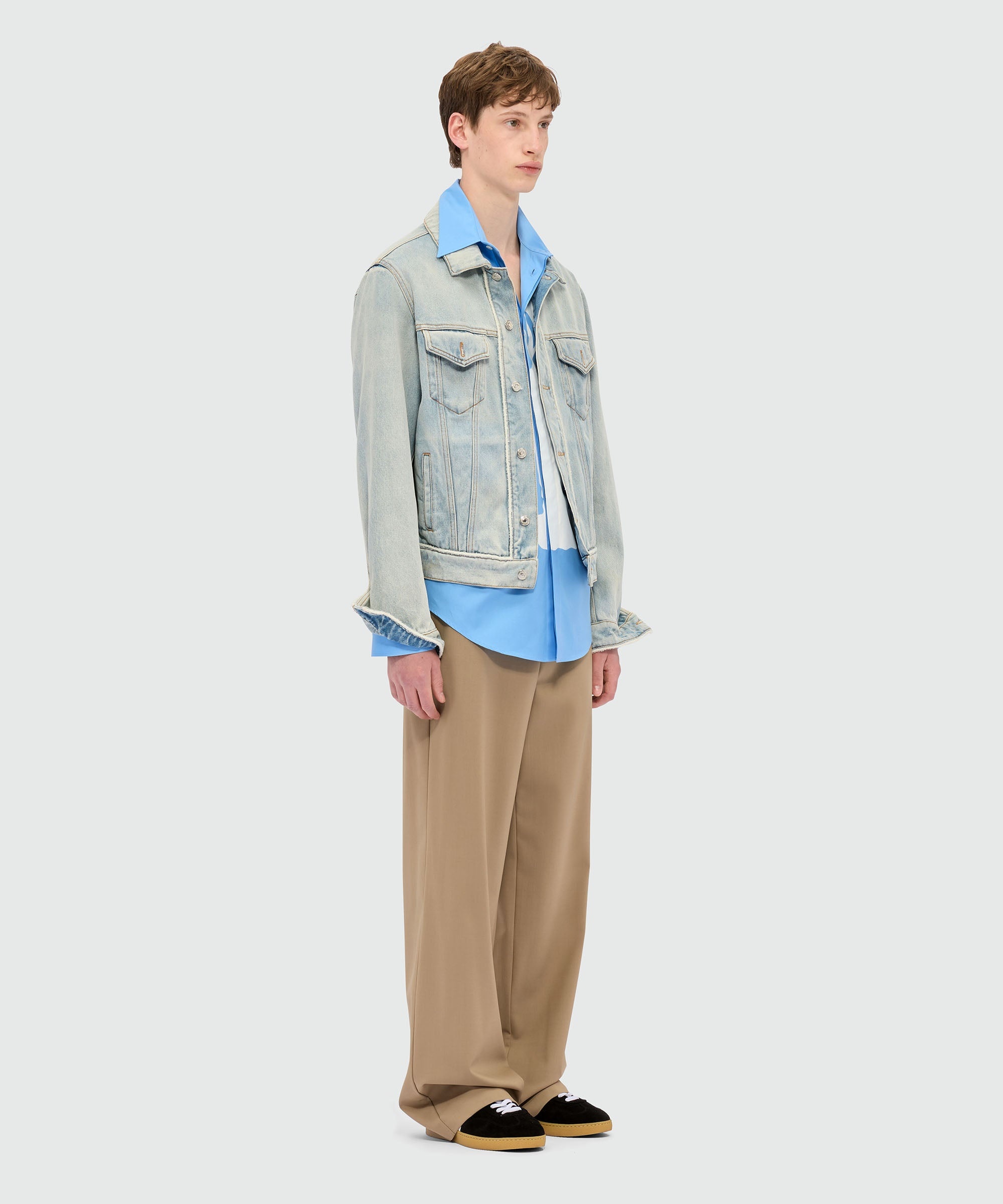 Light blue poplin shirt with "Lobster" print - 4