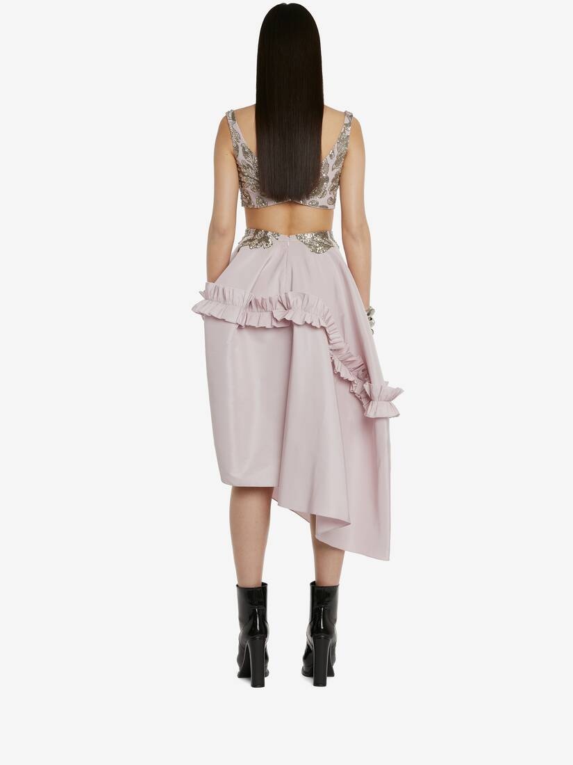 Women's Alchemilla Embroidery Crop Top in Porcelain - 4