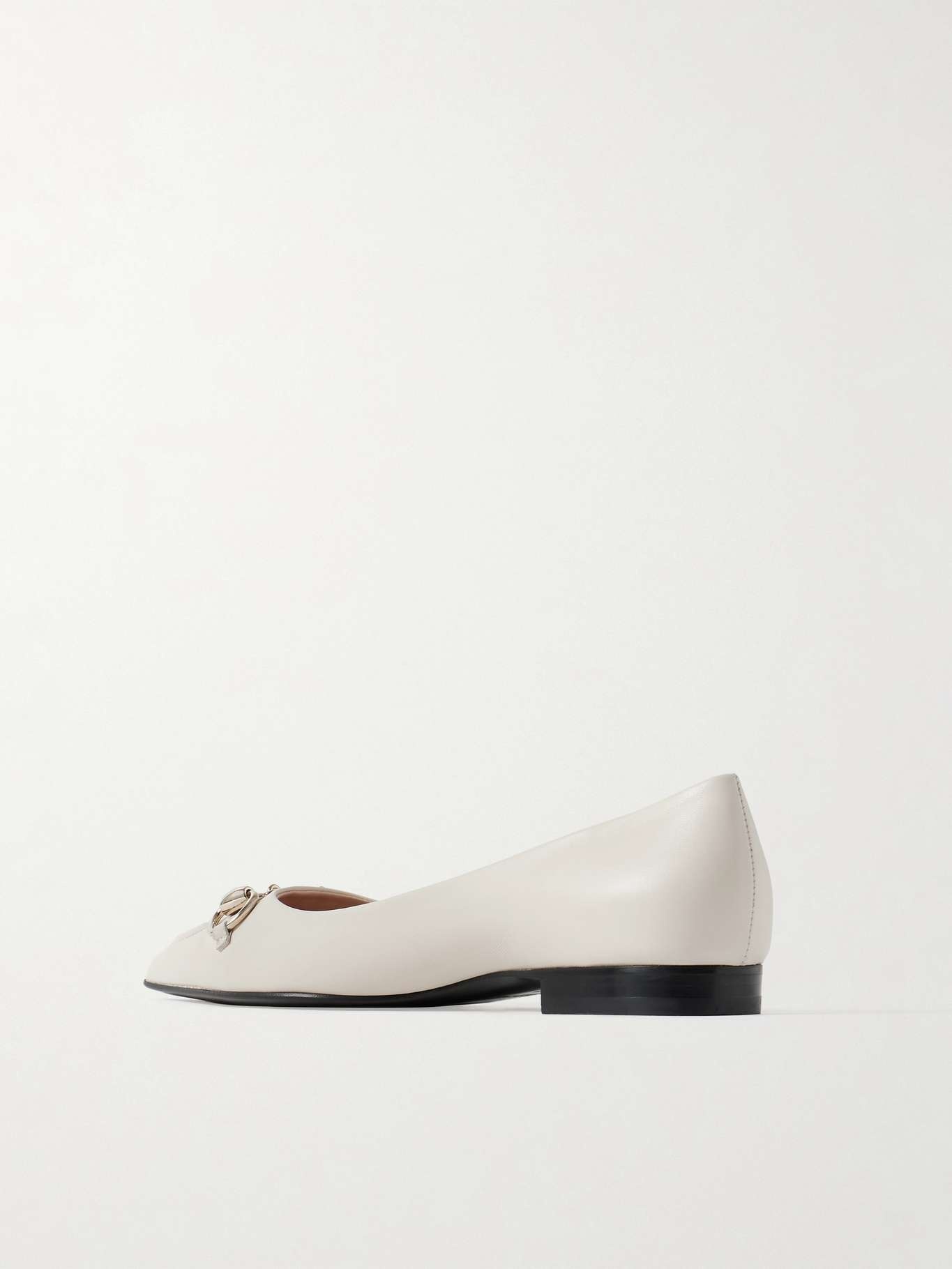 Erin horsebit-detailed leather point-toe flats - 3
