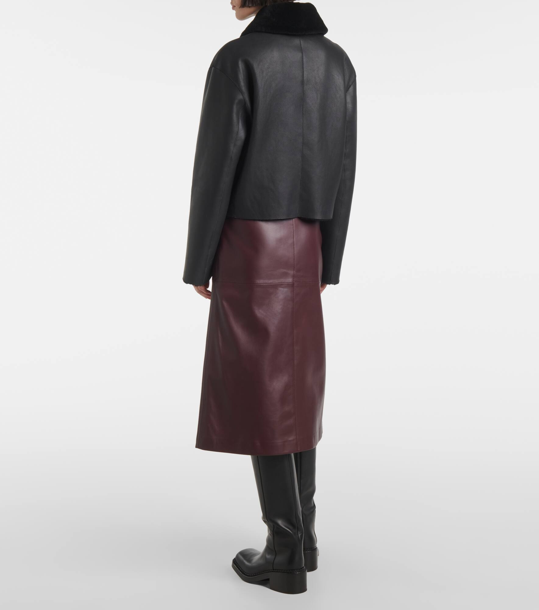Reversible shearling and leather jacket - 3