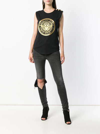 Balmain foiled logo tank outlook