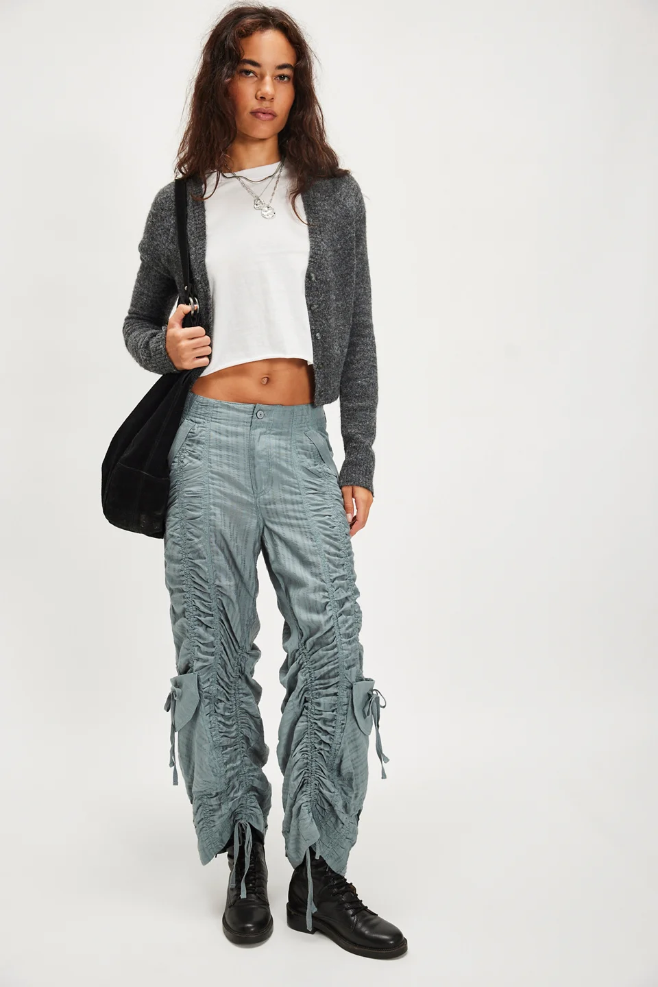 We The Free Scorpio Shirred Mid-Rise Cargo Pants - 1