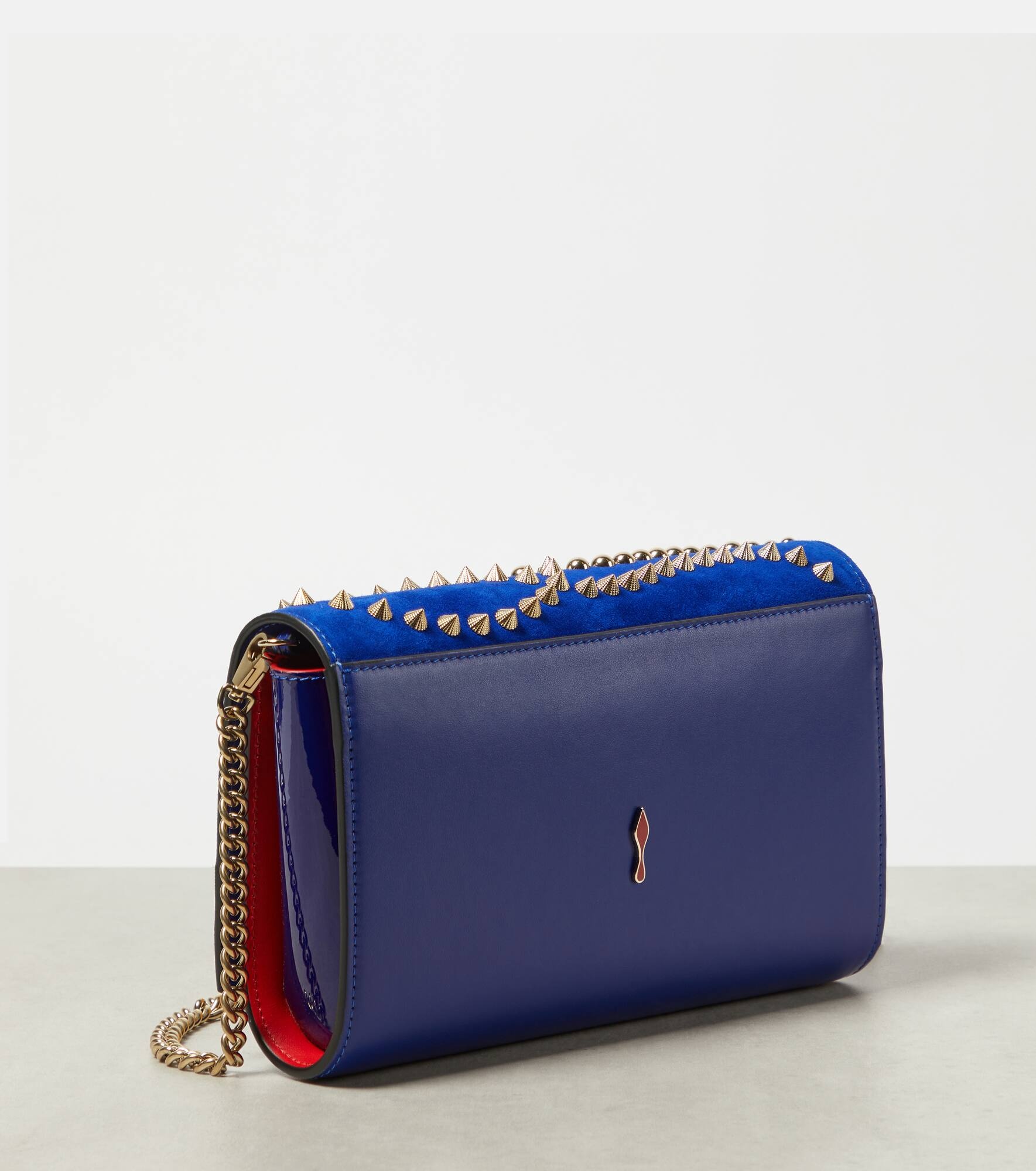 Paloma embellished suede and leather clutch - 4