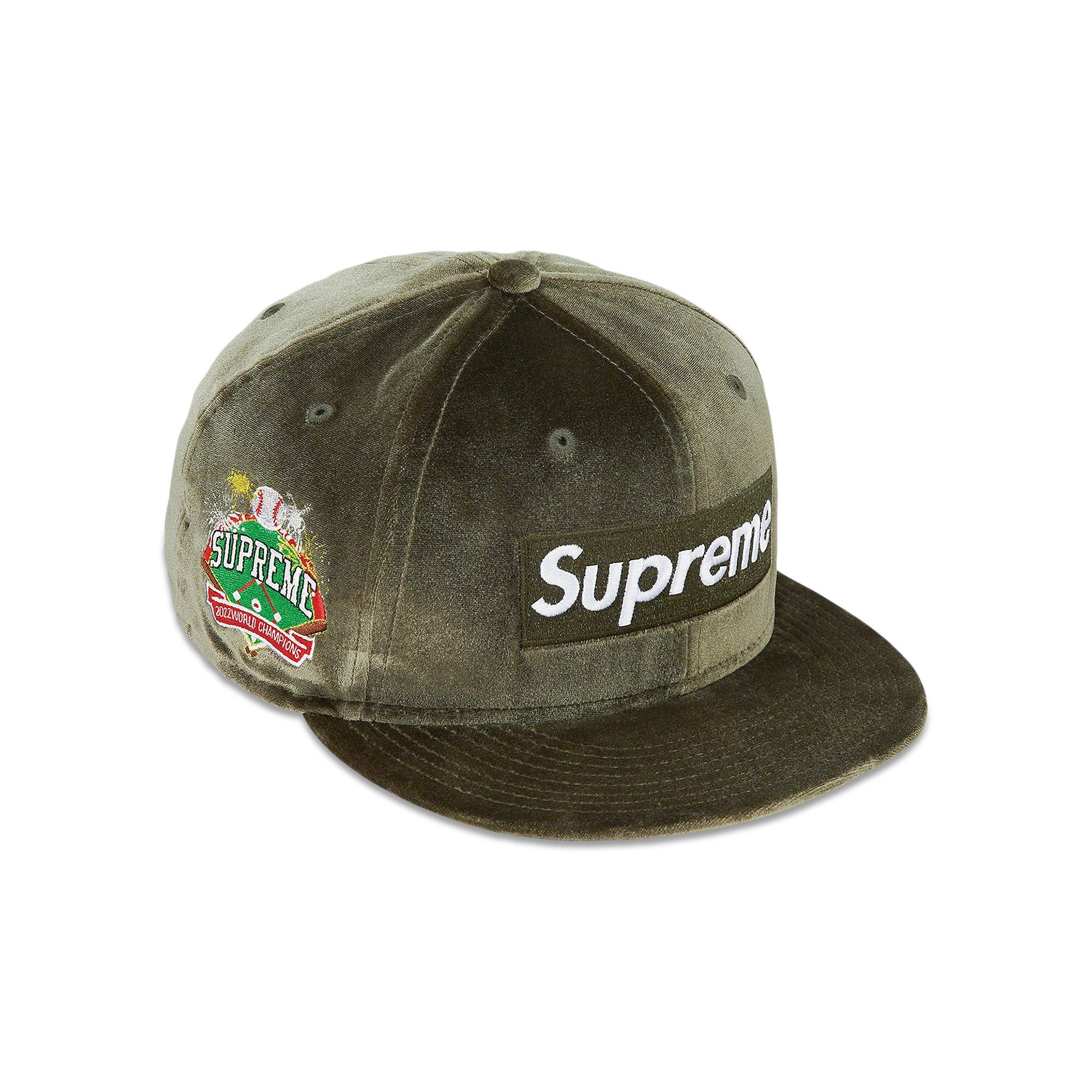 Supreme Velour Box Logo New Era 'Olive' - 3