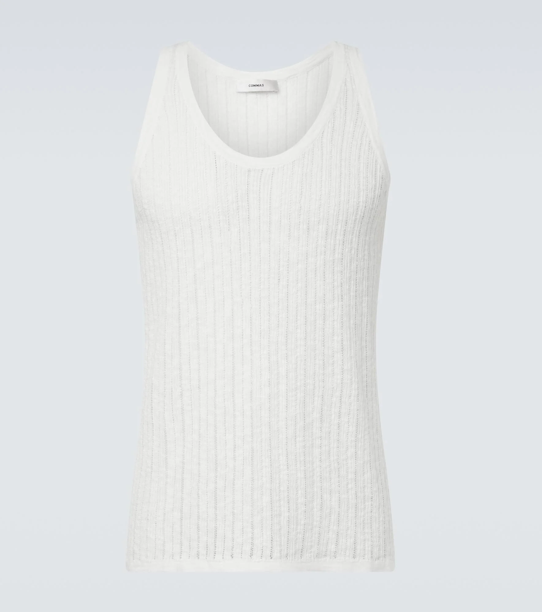 Pointelle cotton and linen tank top - 1