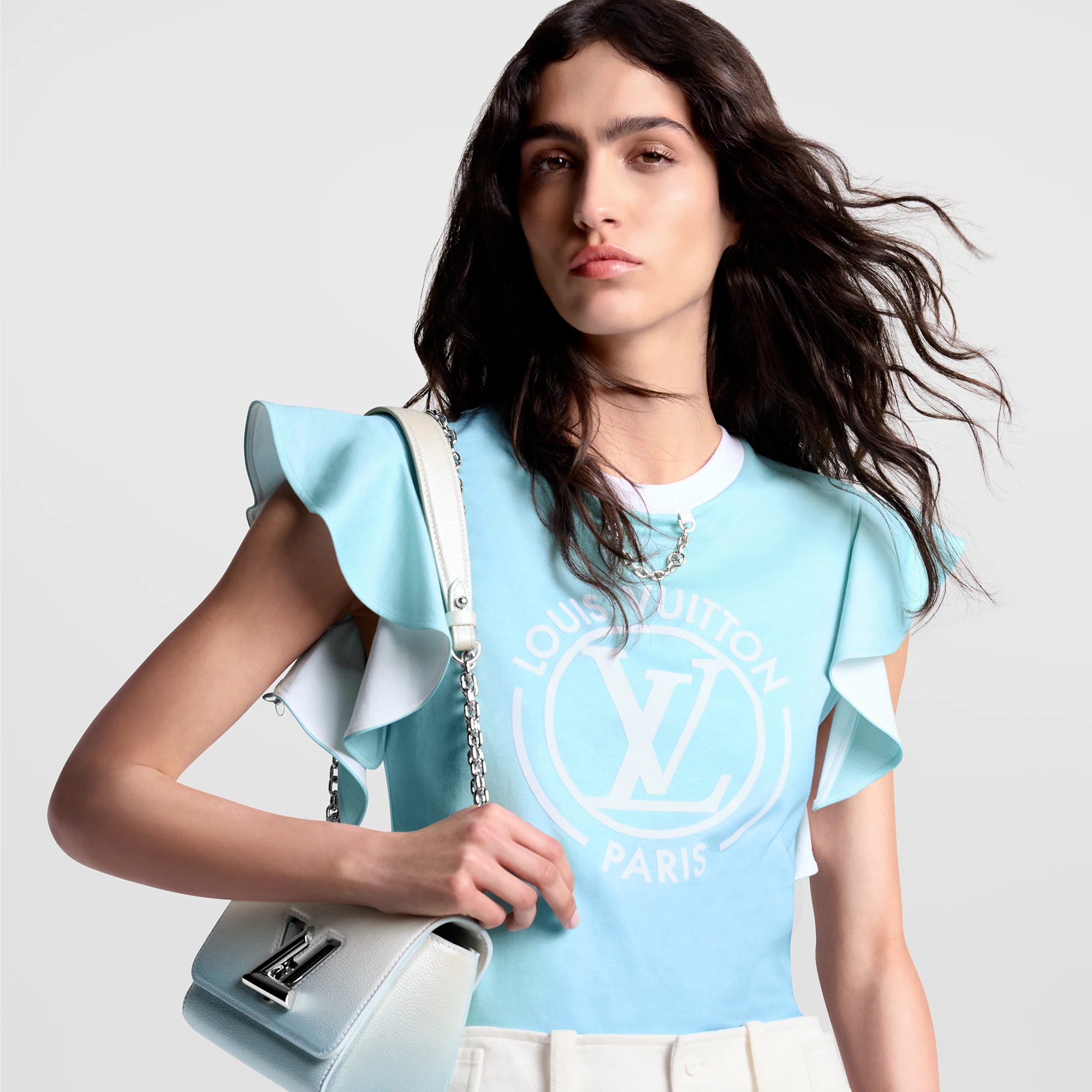 LV Gradient Flounce Sleeve T-Shirt - 2