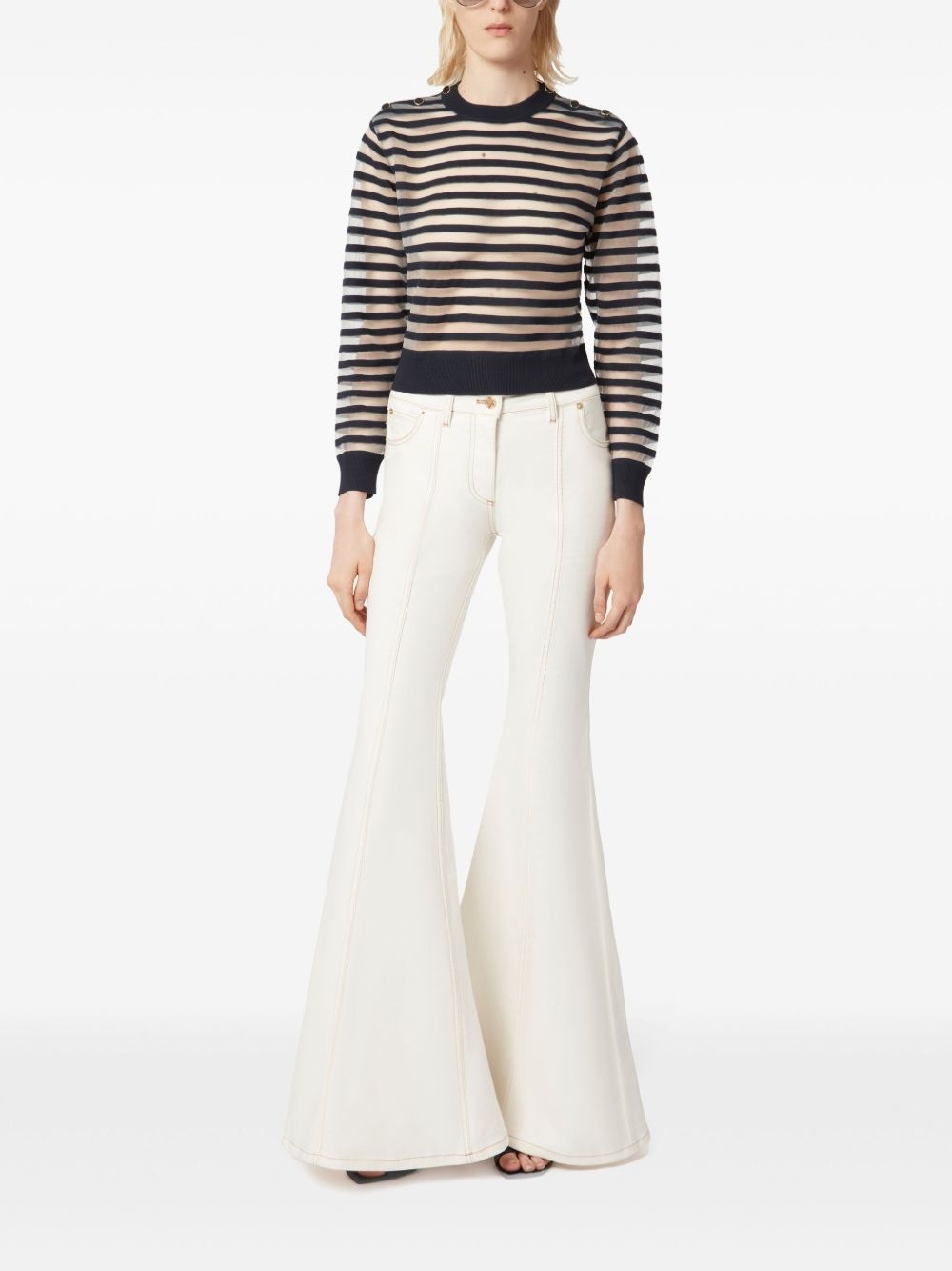 transparent striped sweatshirt - 2