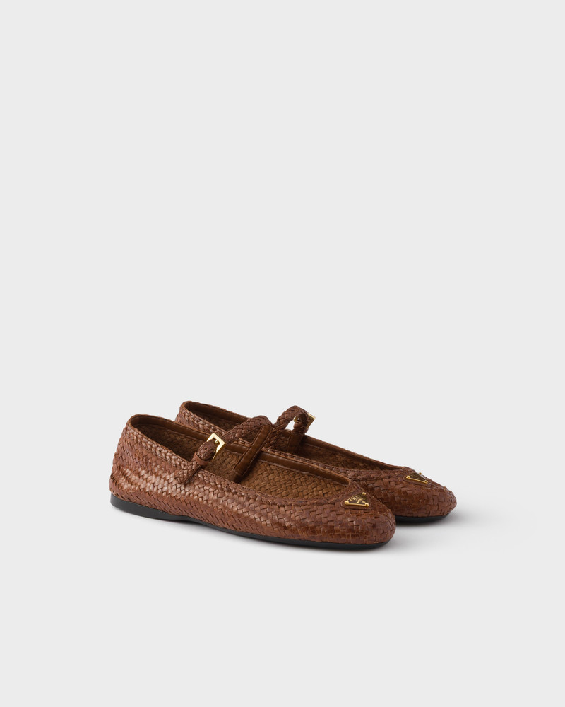 Woven leather ballerinas 1