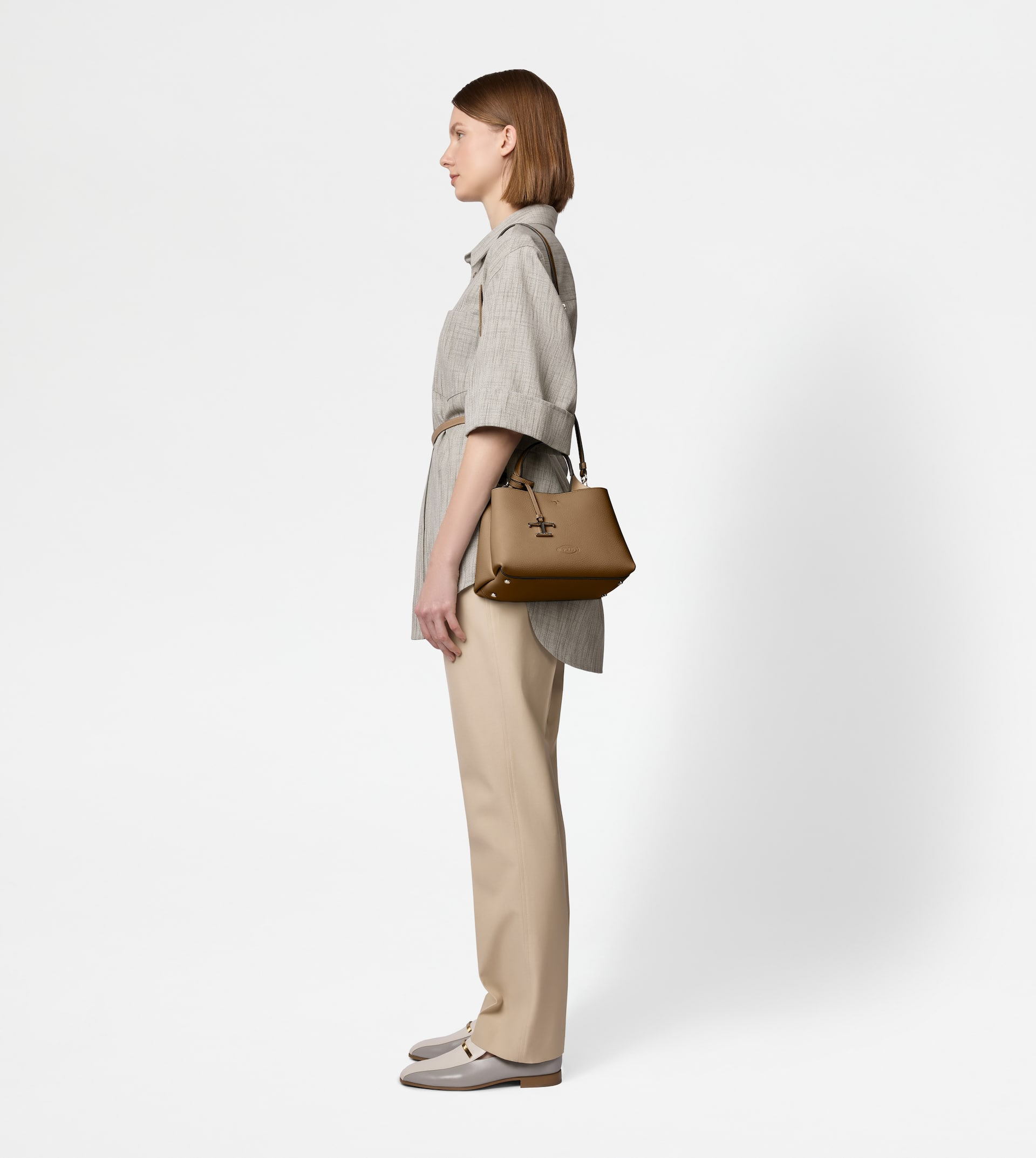 BAG IN LEATHER MICRO - BROWN, NATURAL - 7