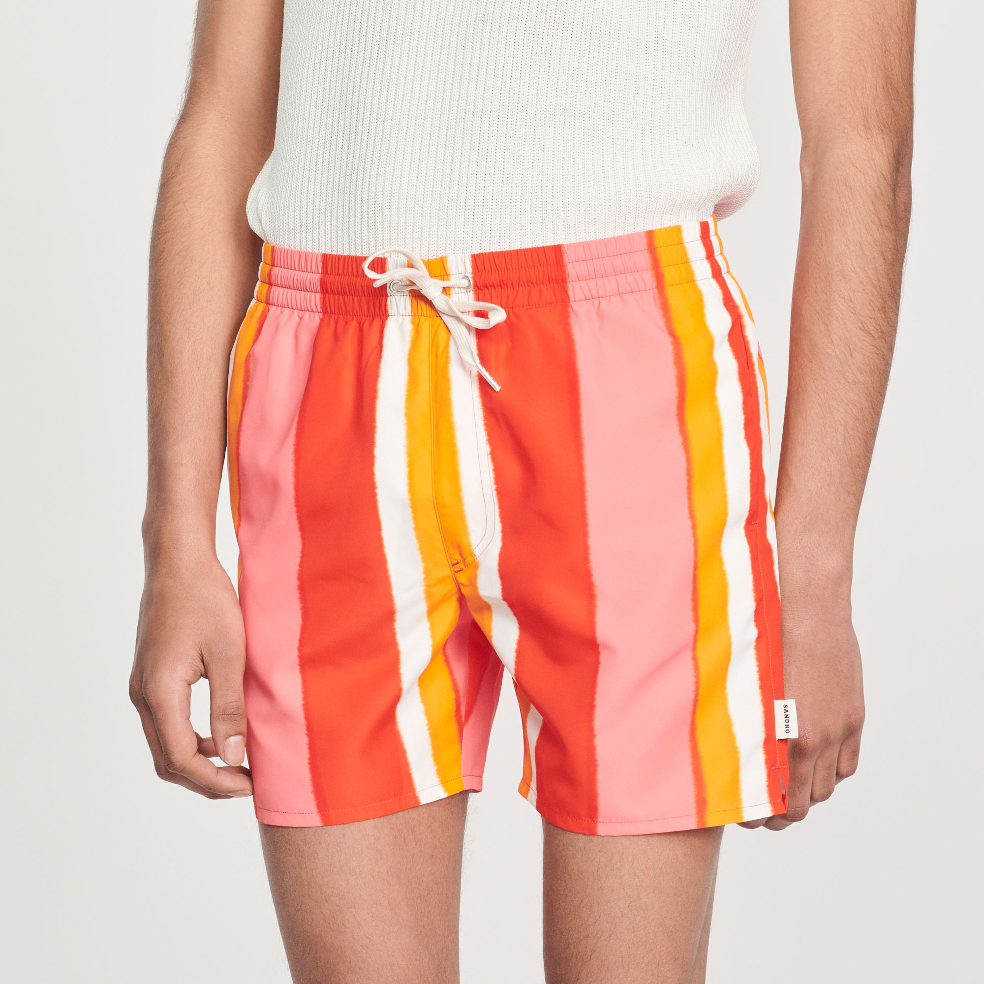 Printed striped swim shorts - 4