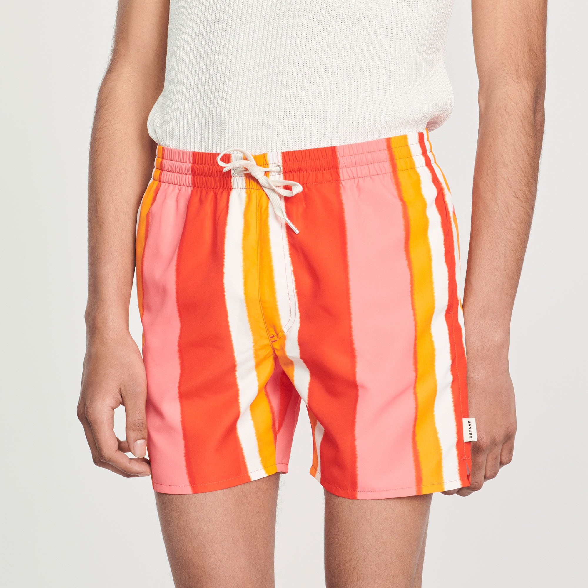 Printed striped swim shorts - 4