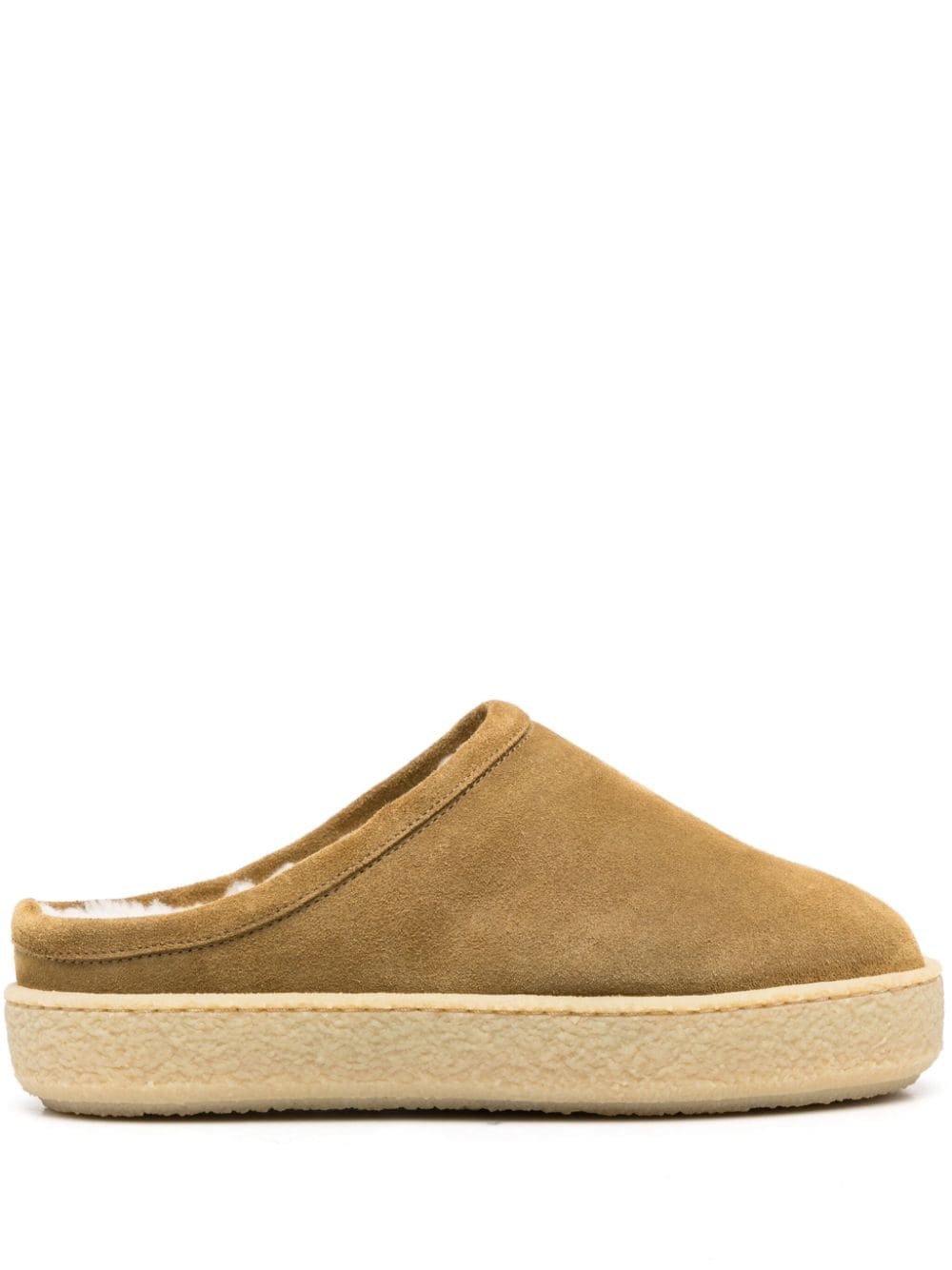 shearling suede mules - 1
