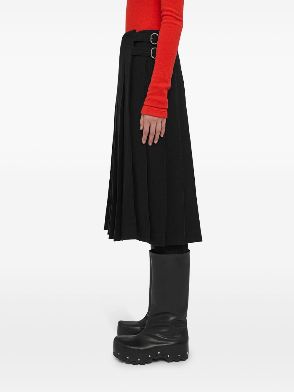 high-waist pleated midi skirt - 4