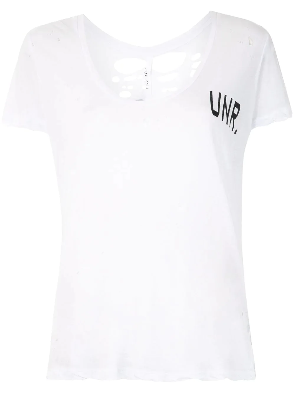 distressed UNR print T-shirt - 1