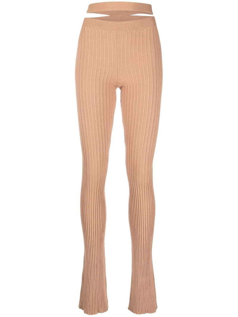 cut-out detail knit leggings 1