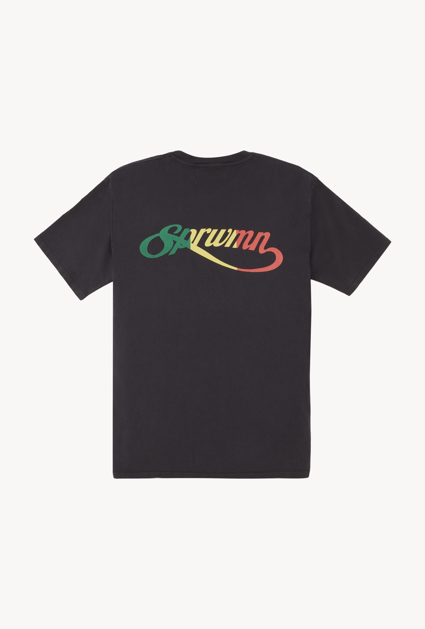 FADED BLACK COTTON SCRIPT LOGO TEE - 2