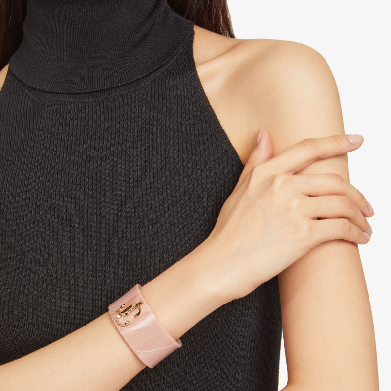 JIMMY CHOO JC Cuff
Ballet Pink Acrylic Cuff Bracelet with Gold-Finish Metal JC Emblem outlook