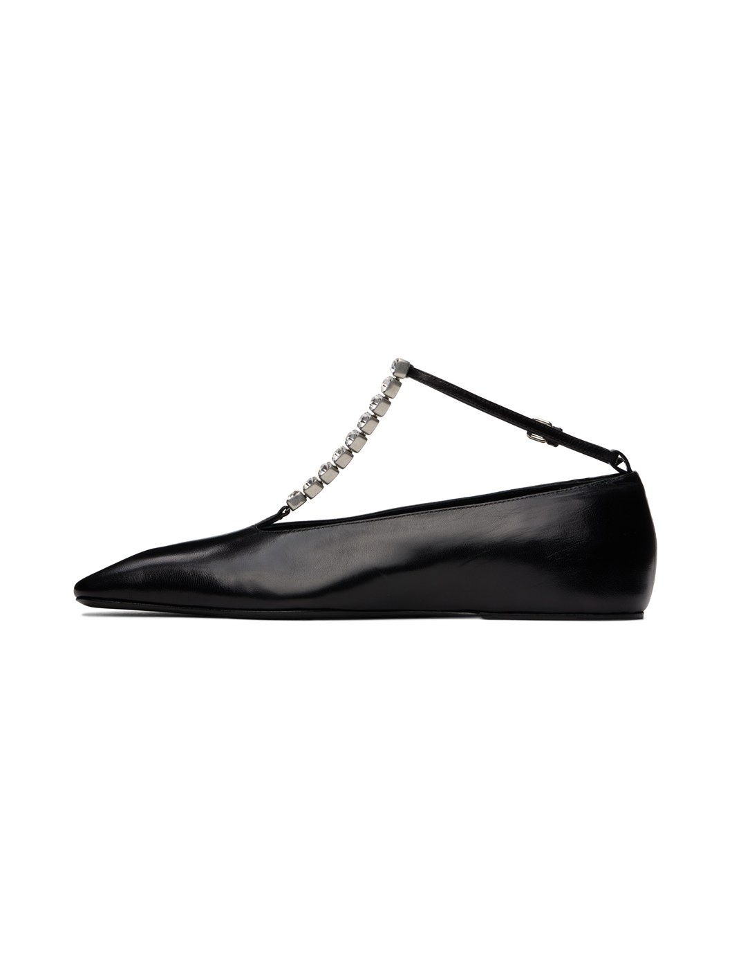 Black Square Toe Ballerina Flats - 3
