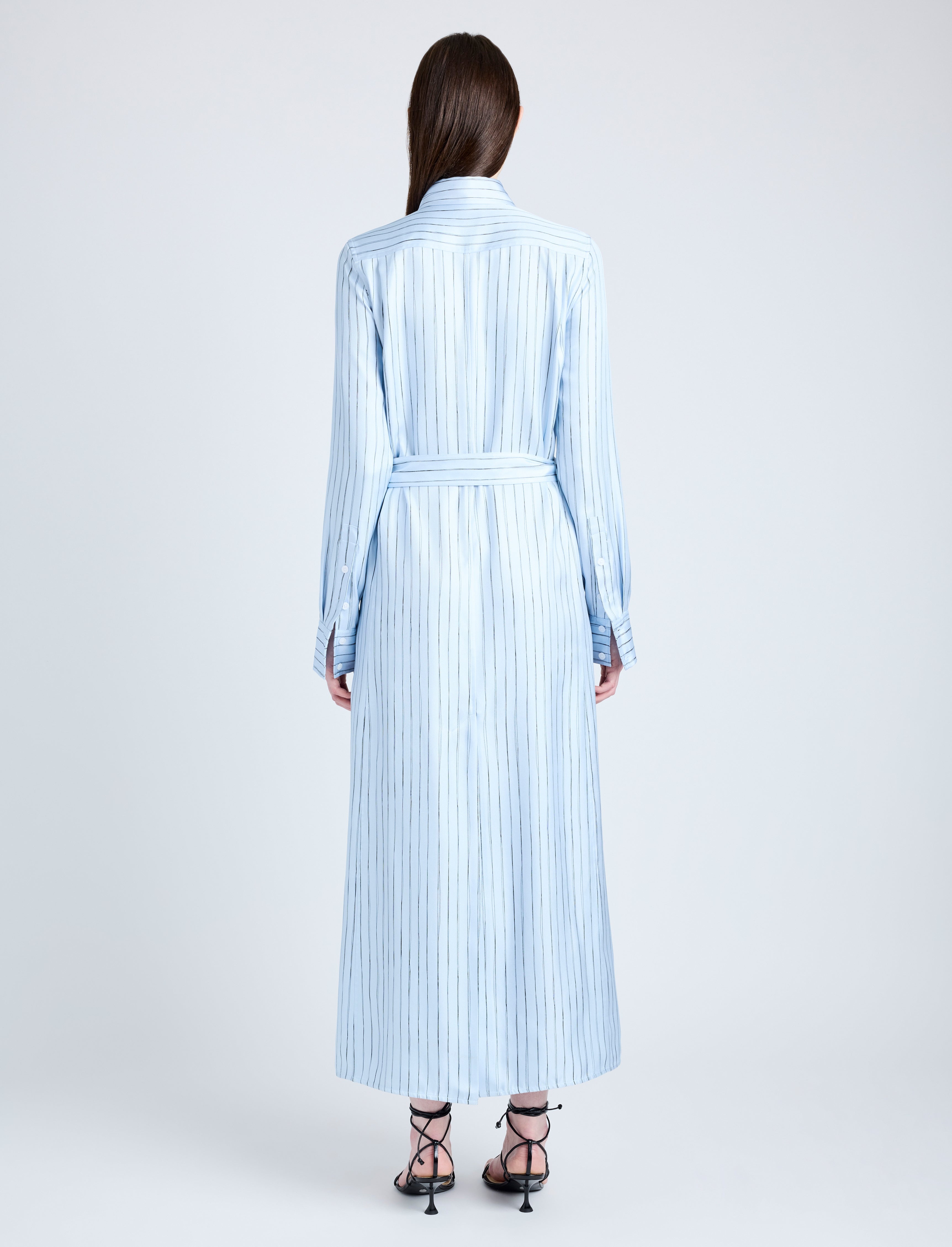 Hannah Dress in Stripe Silk Twill - 4