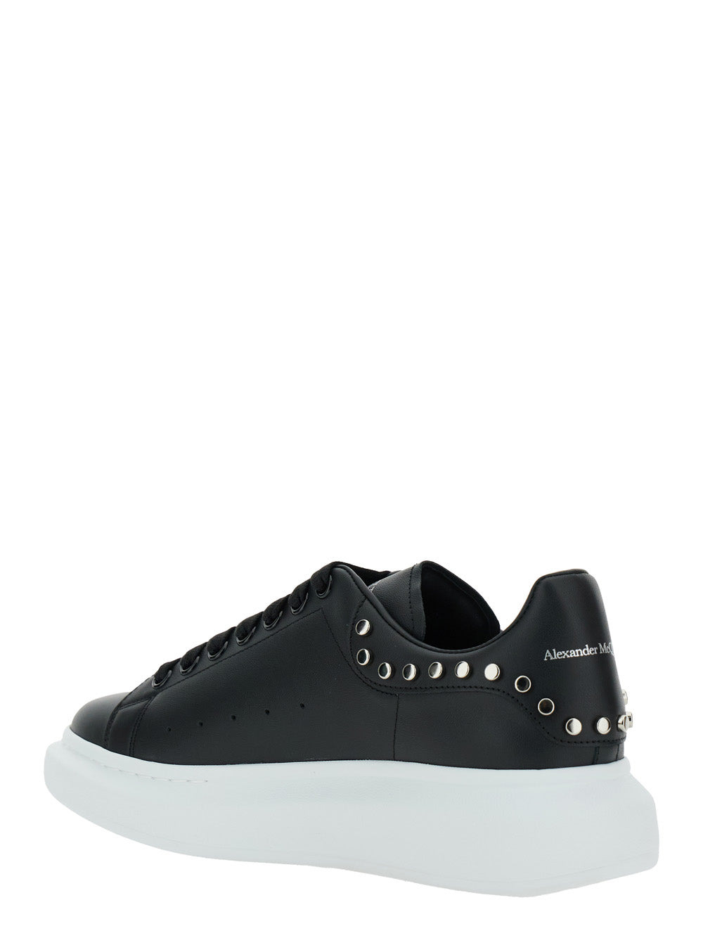 Alexander Mcqueen Men Black Low Top Sneakers With Stud Embellishments In Leather Man - 3
