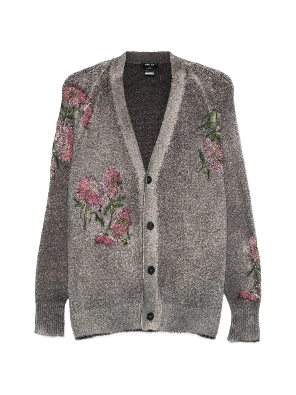 floral-details buttoned cardigan - 1