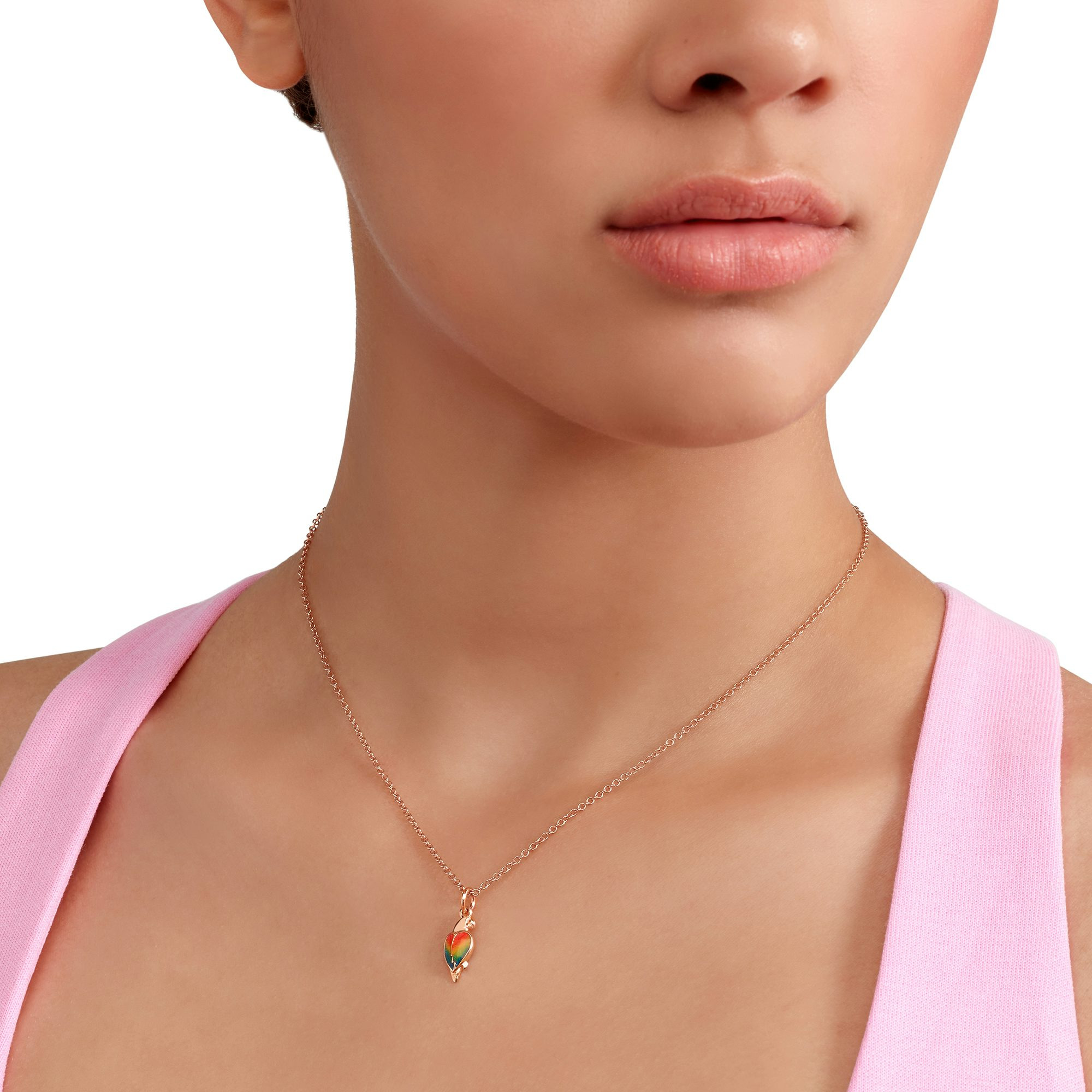 ROSE GOLD & ENAMEL PARROT CHARM - 4