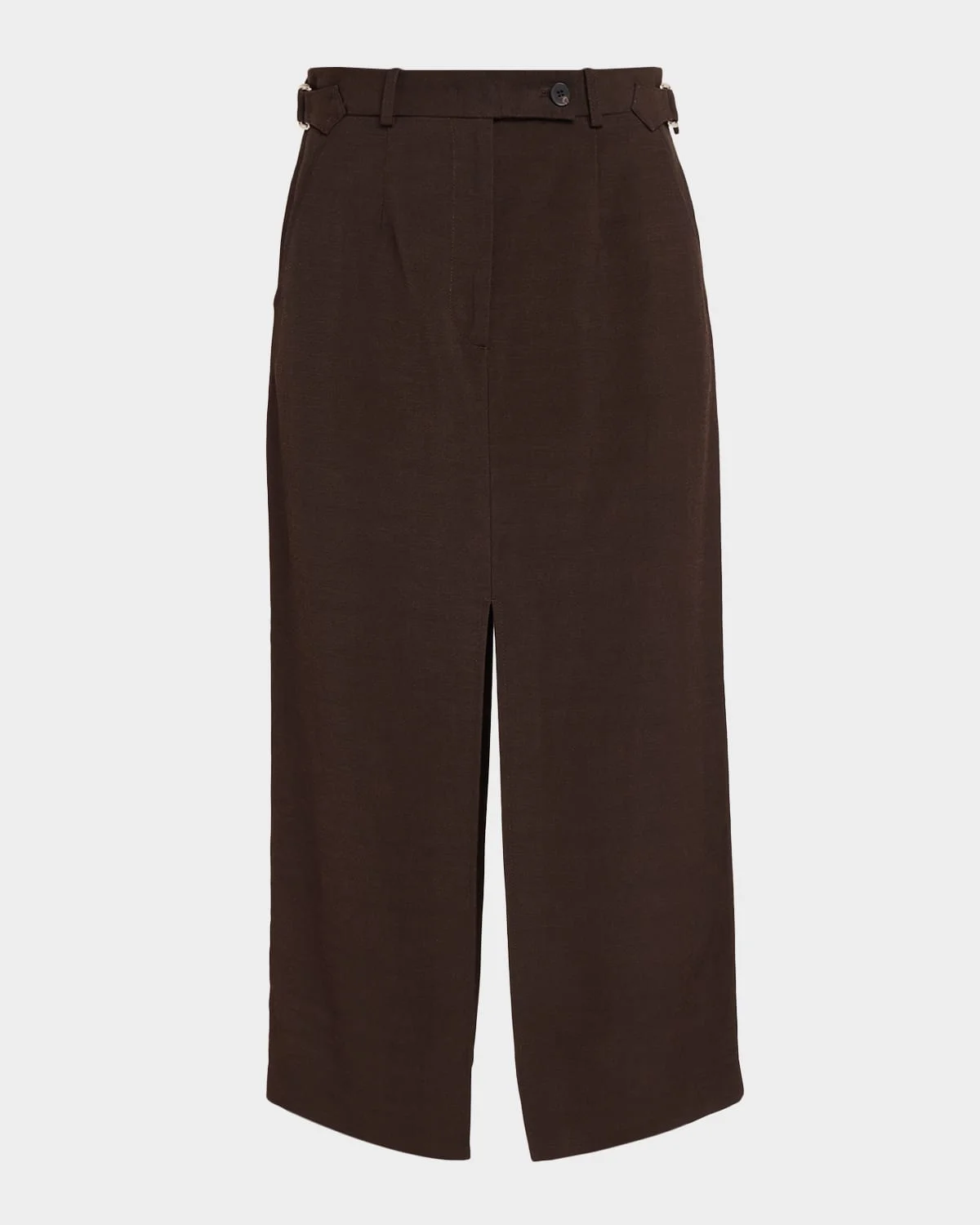 Tailored Slit Midi Pencil Skirt - 1
