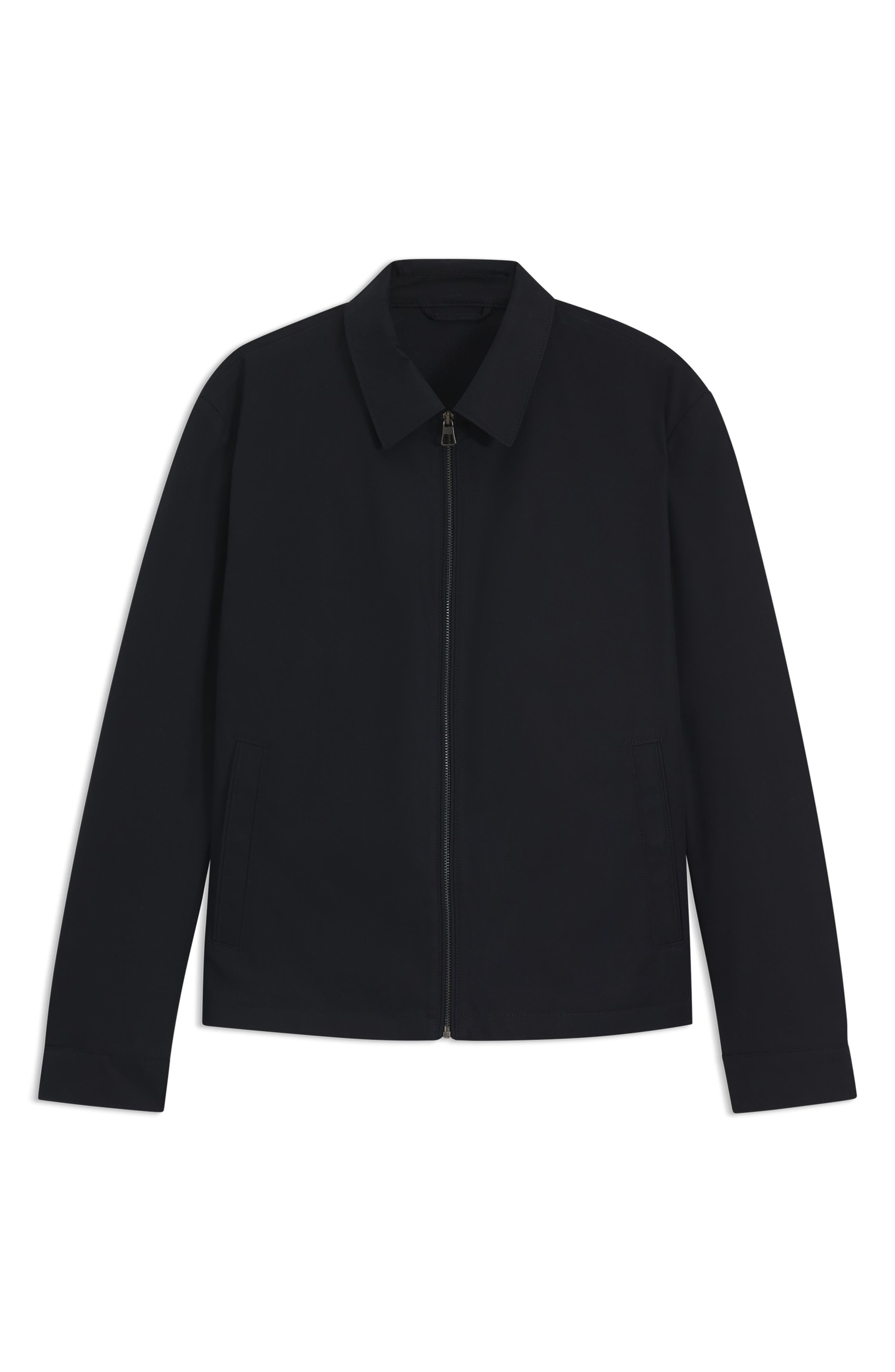 BOSS x BECKHAM Cotton Blend Zip Jacket in Dark Blue at Nordstrom - 6