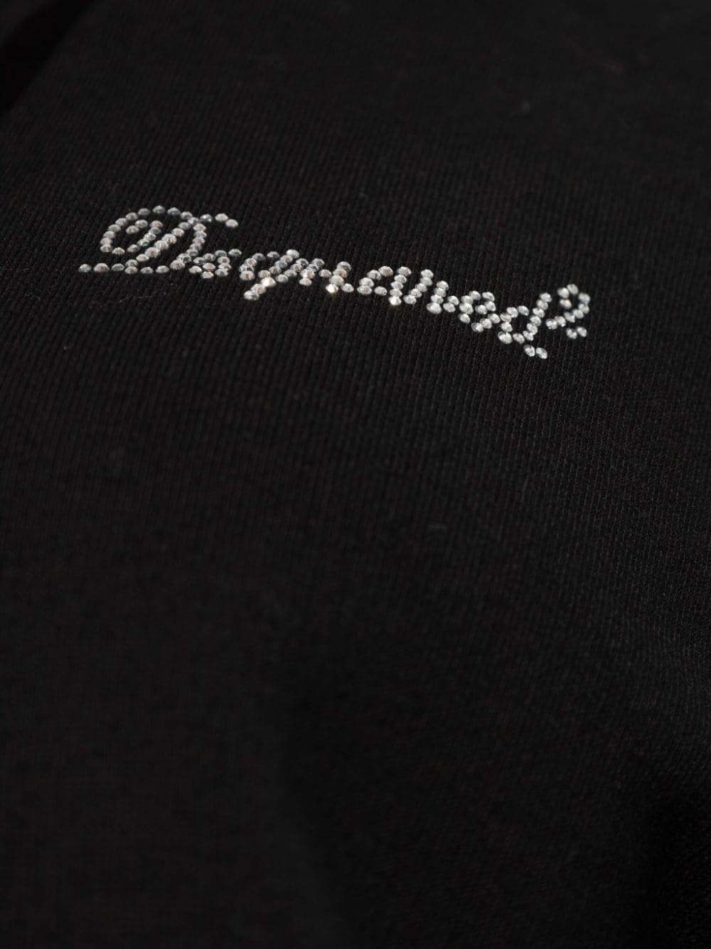 rhinestone-logo cropped hoodie - 5