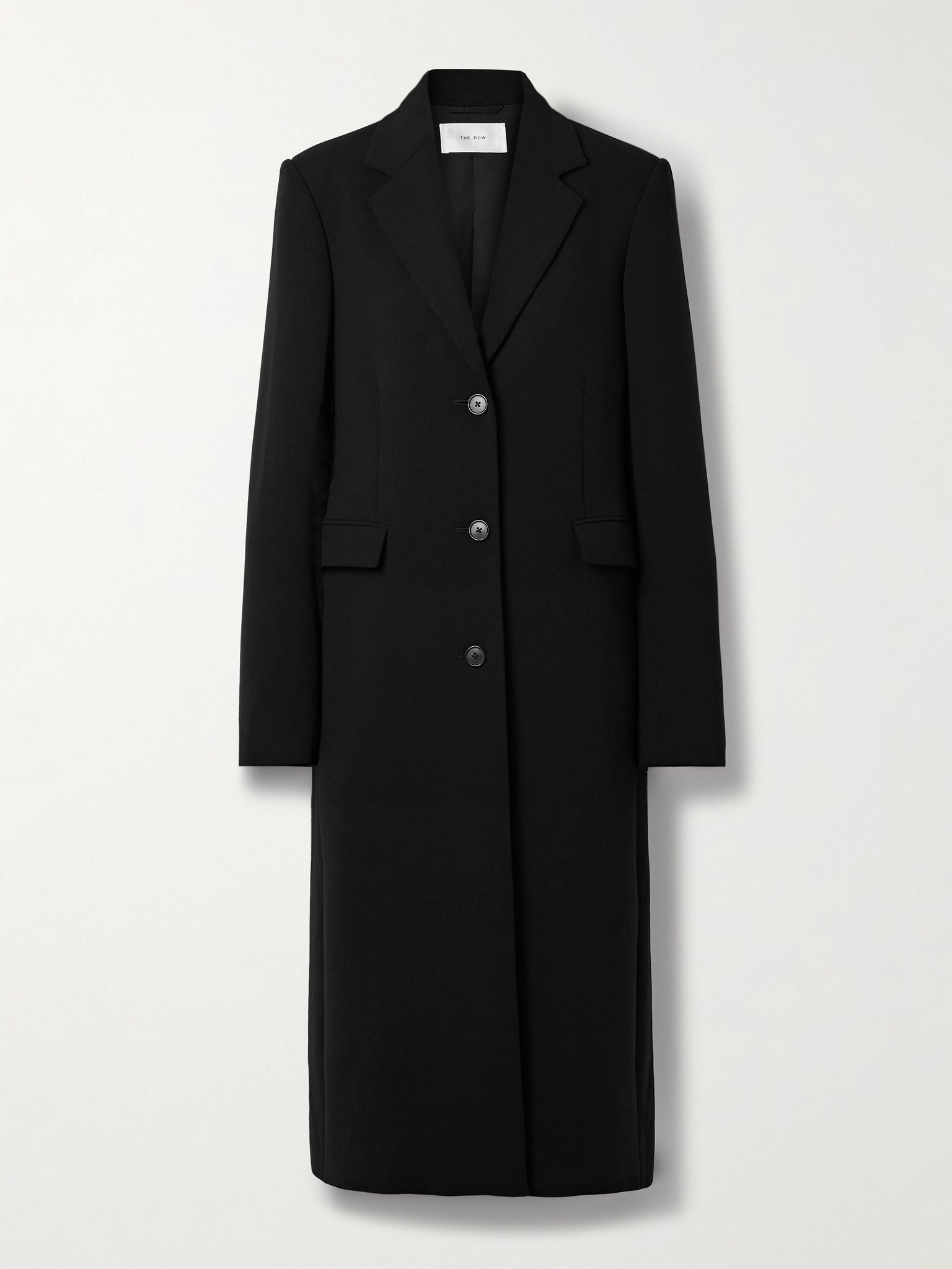 Cerys wool-blend crepe coat Black - 1