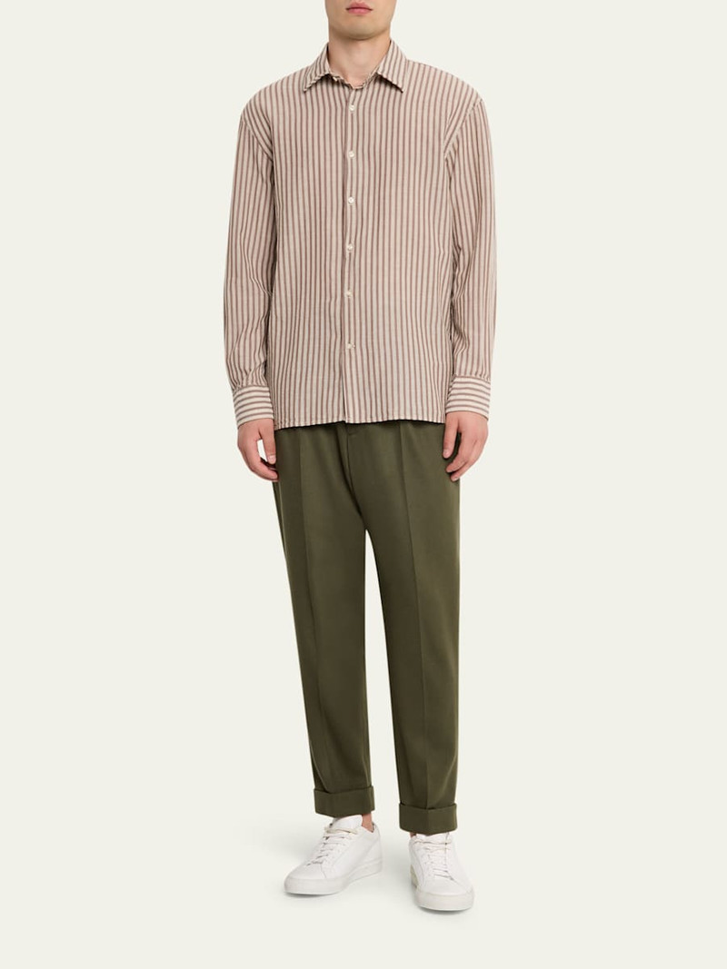 OFFICINE GÉNÉRALE Men's Cotton Stripe Classic-Fit Button-Down Shirt outlook