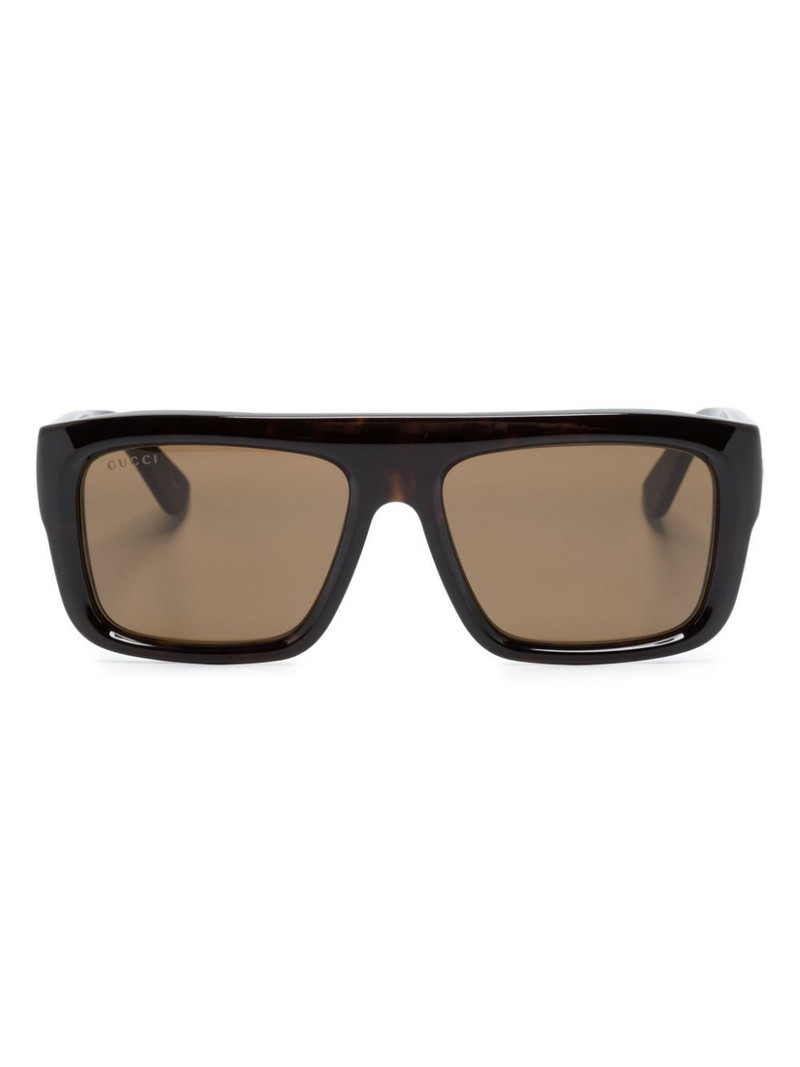 logo-engraved rectangle-frame sunglasses 1