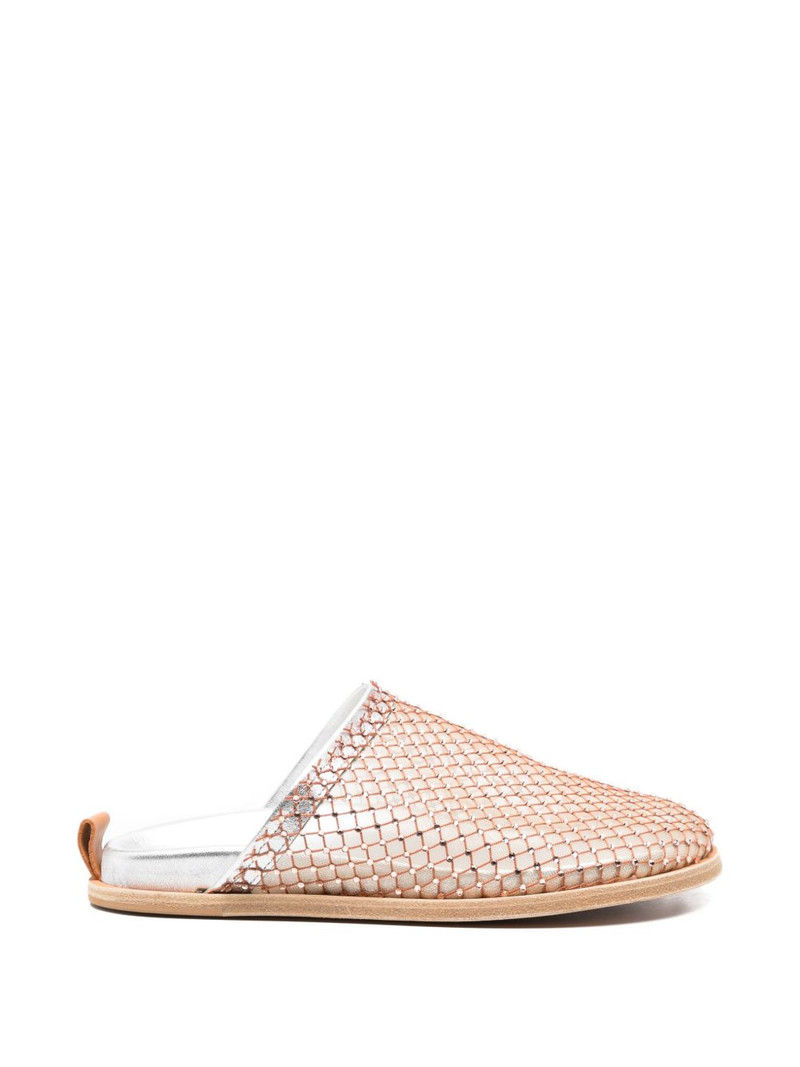 crystal-embellished mesh mules 1