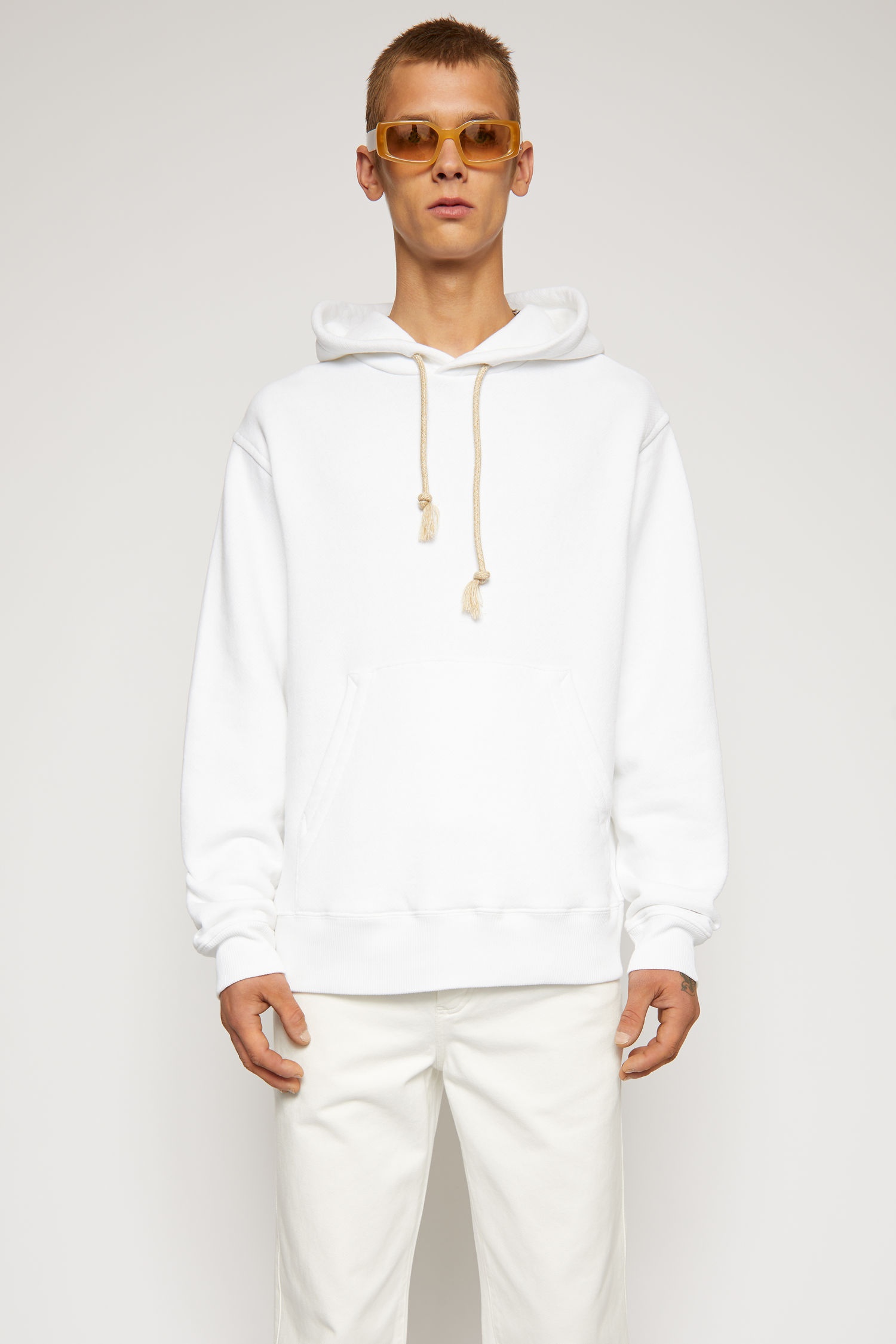 Reverse-label hooded sweatshirt optic white - 3