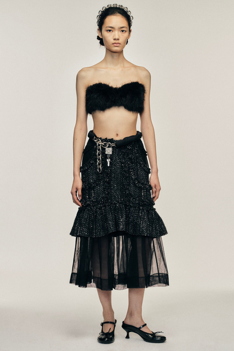 Simone Rocha Multi Frill Patchwork Fray Skirt outlook