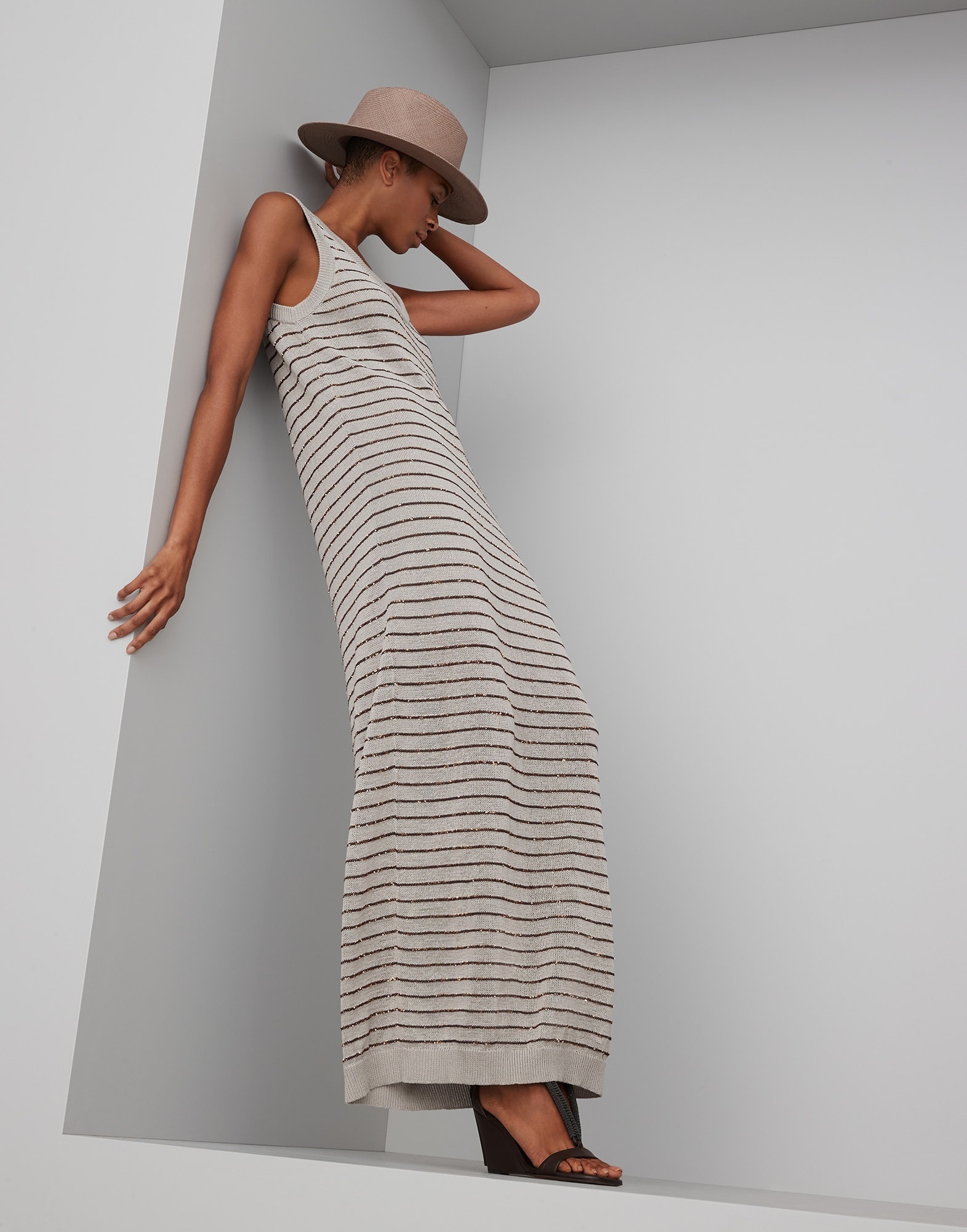 Cotton dazzling stripes knit dress - 4