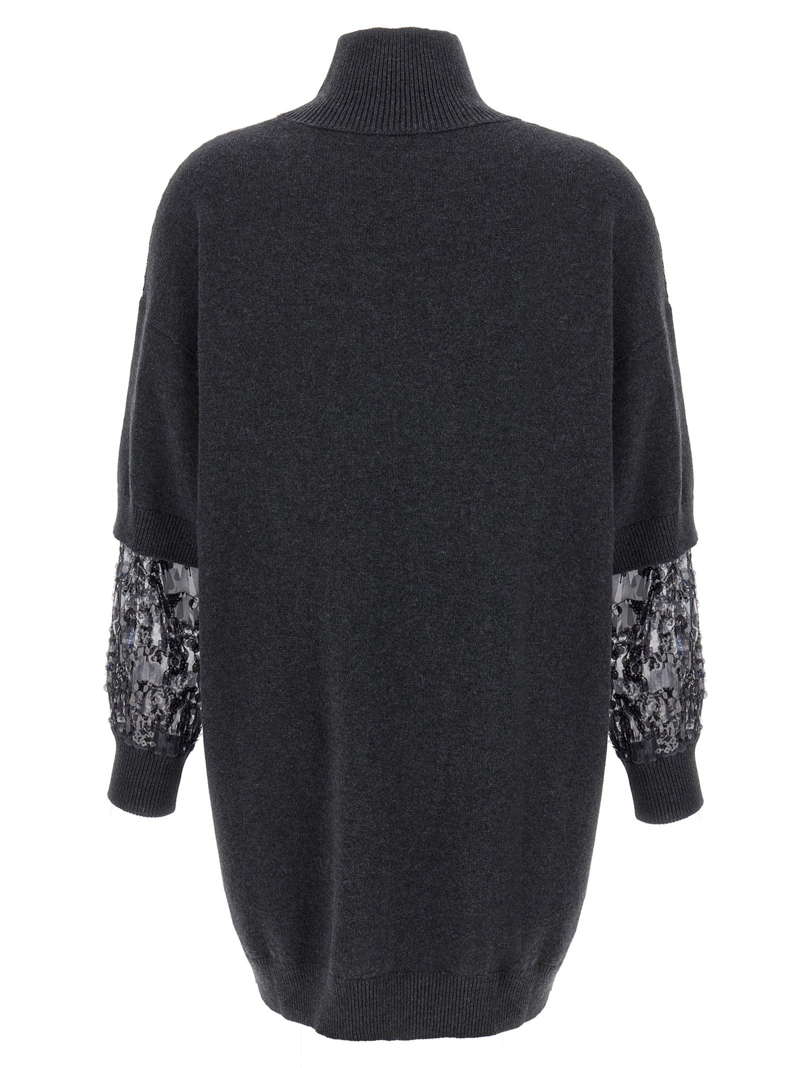 Sequin Sleeve Dress Dresses Gray - 2