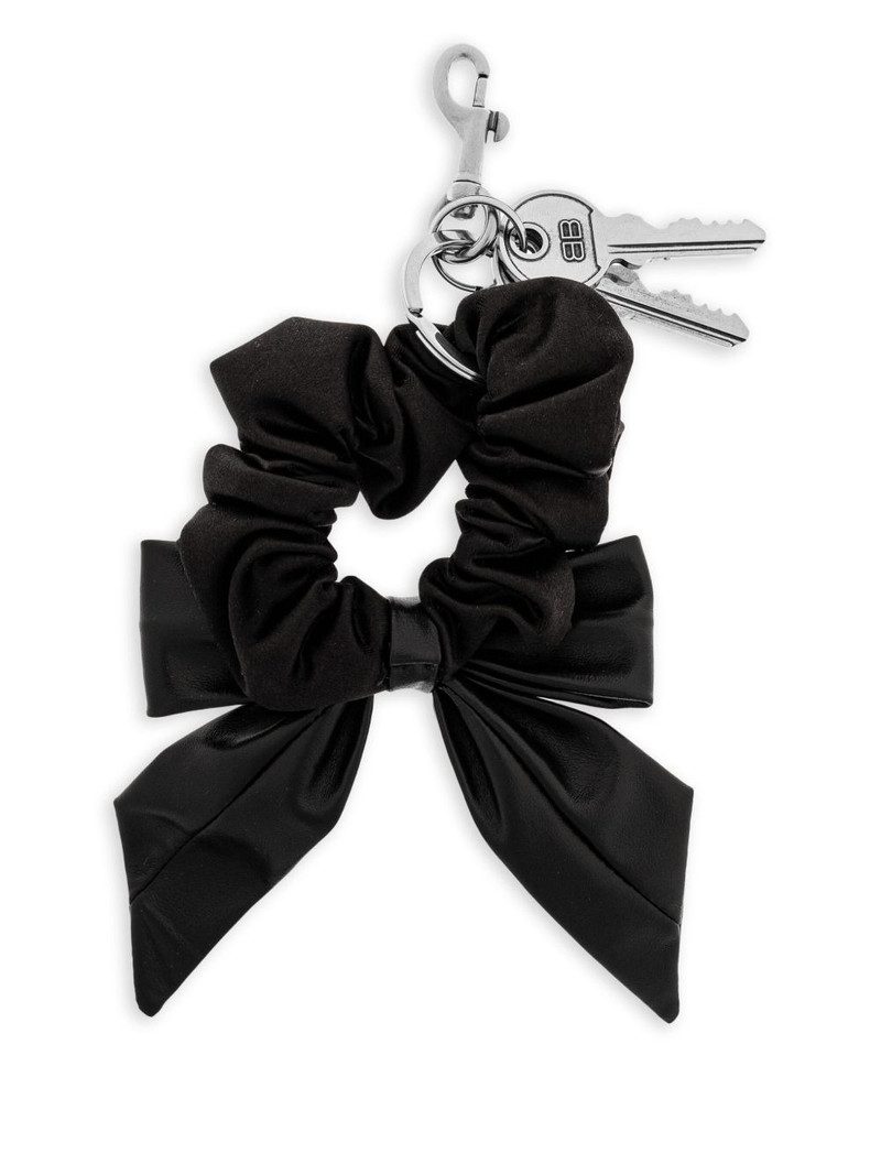 BALENCIAGA bow scrunchie-detail keyring outlook