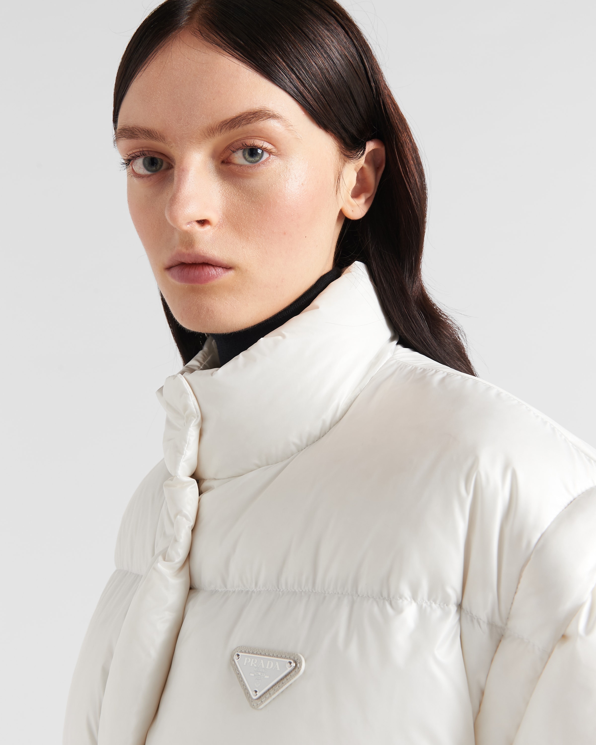 Re-Nylon cropped convertible down jacket