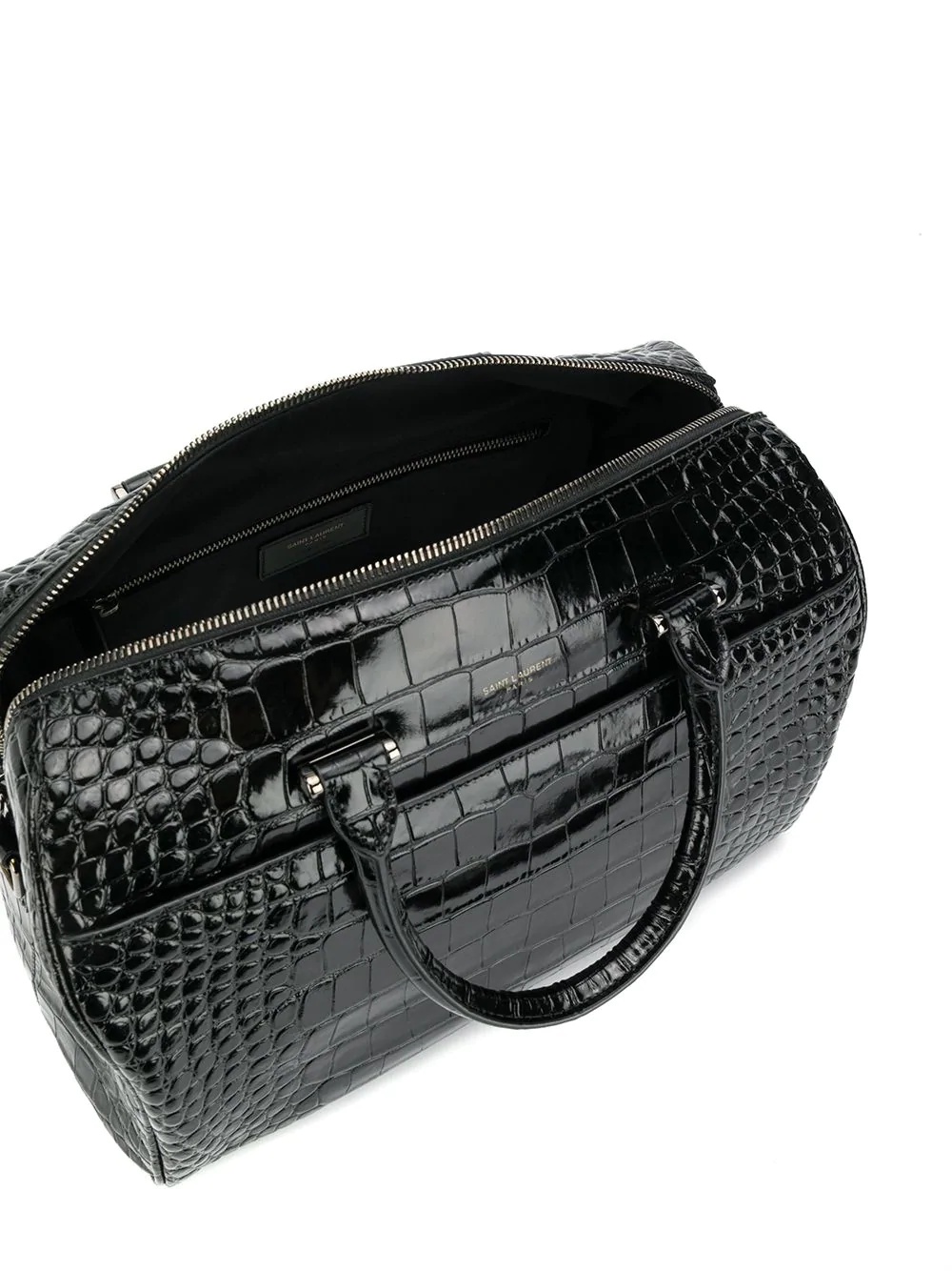 crocodile embossed duffle bag - 5