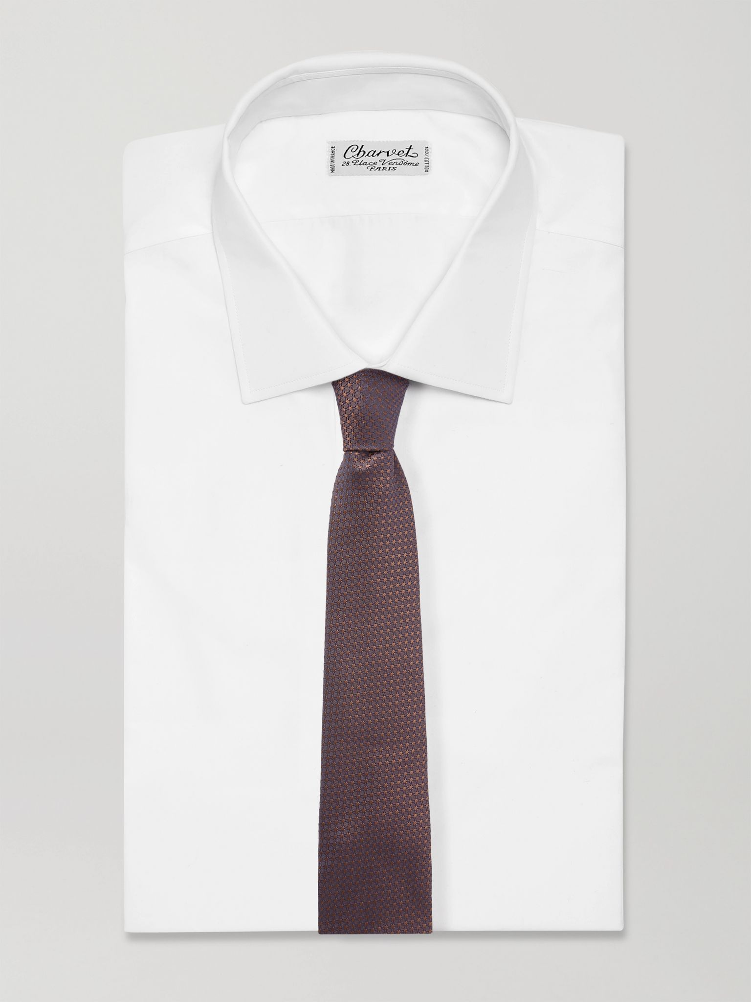 8cm Silk-Jacquard Tie Burgundy - 2