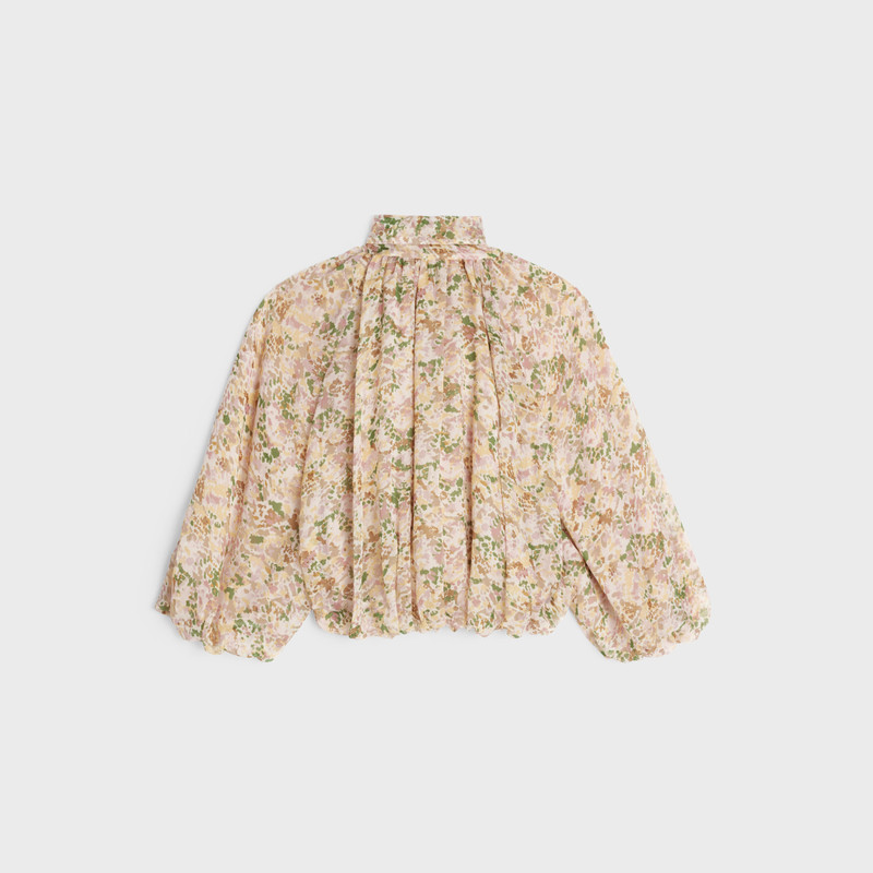 CELINE Puffed lavalliere top in silk crepon outlook