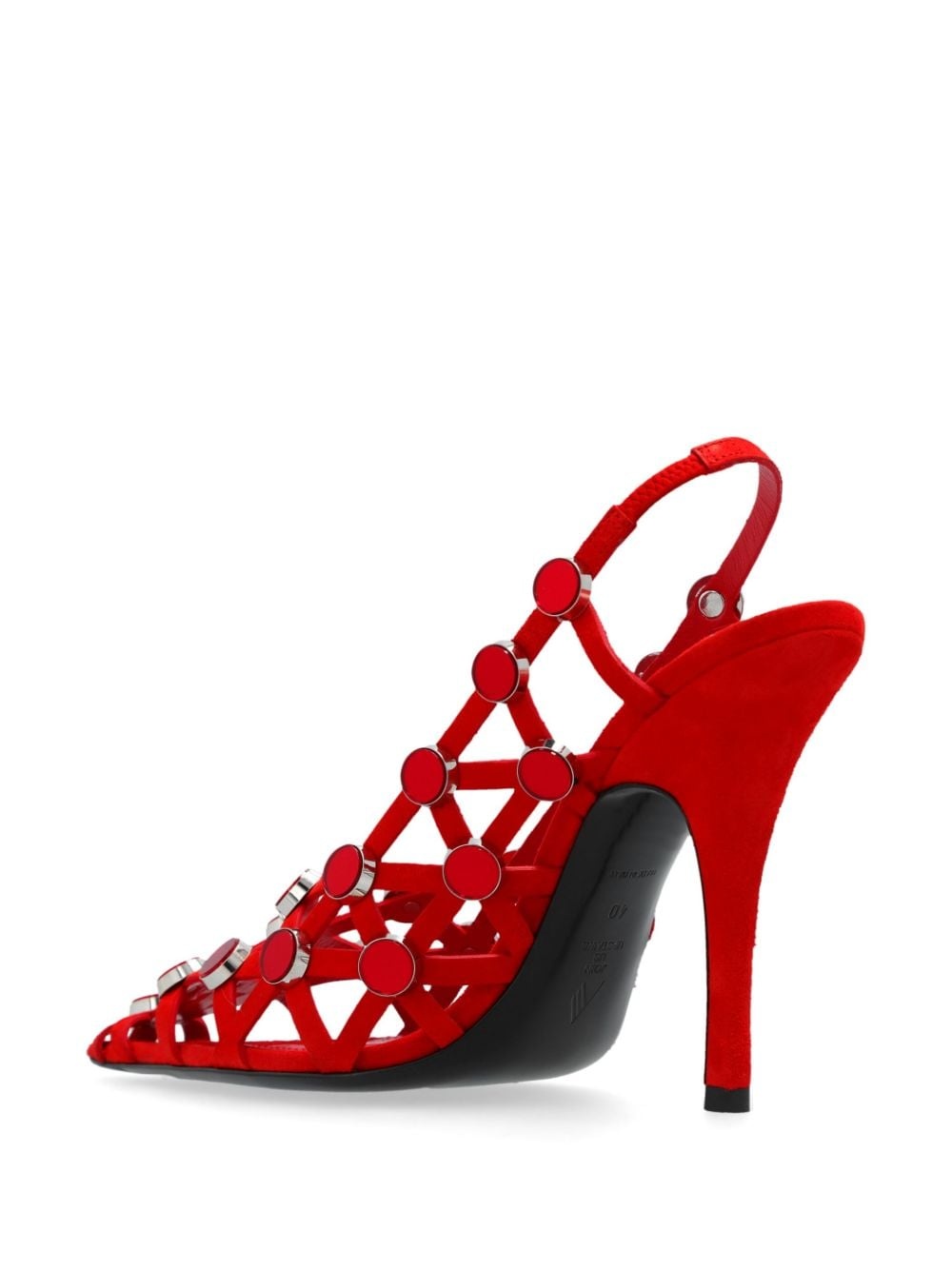 Grid 105mm leather pumps - 3
