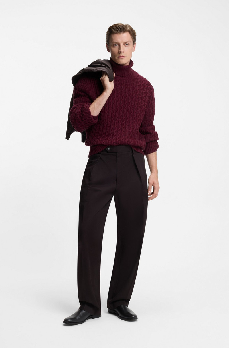 BOSS BECKHAM X BOSS CABLE-KNIT SWEATER IN WOOL AND CASHMERE outlook