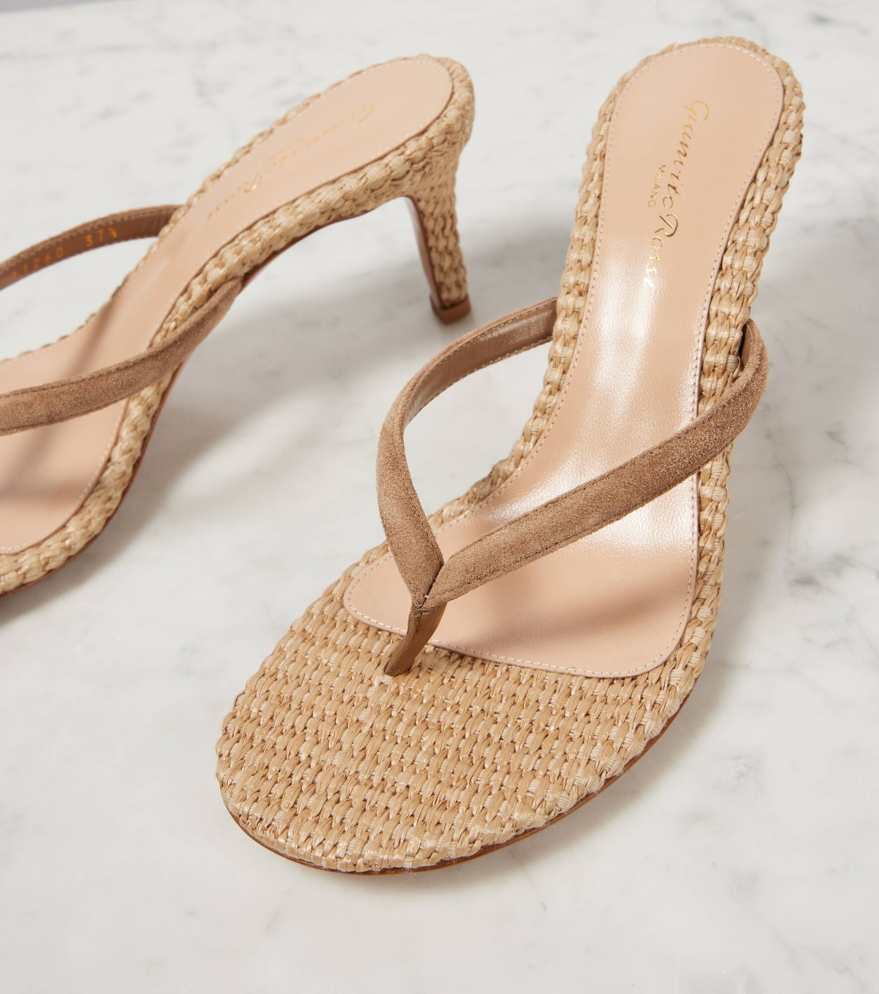 70 raffia and suede mules - 5