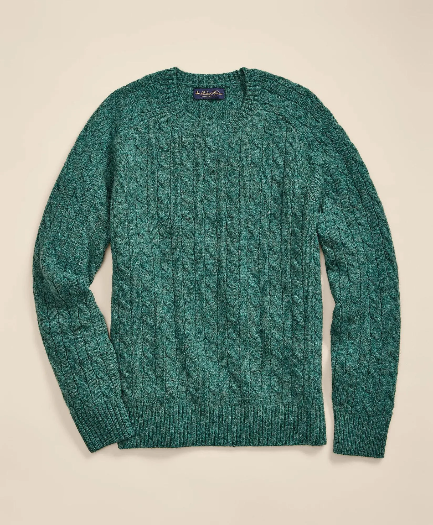 Shetland Wool Cable Knit Sweater - 1