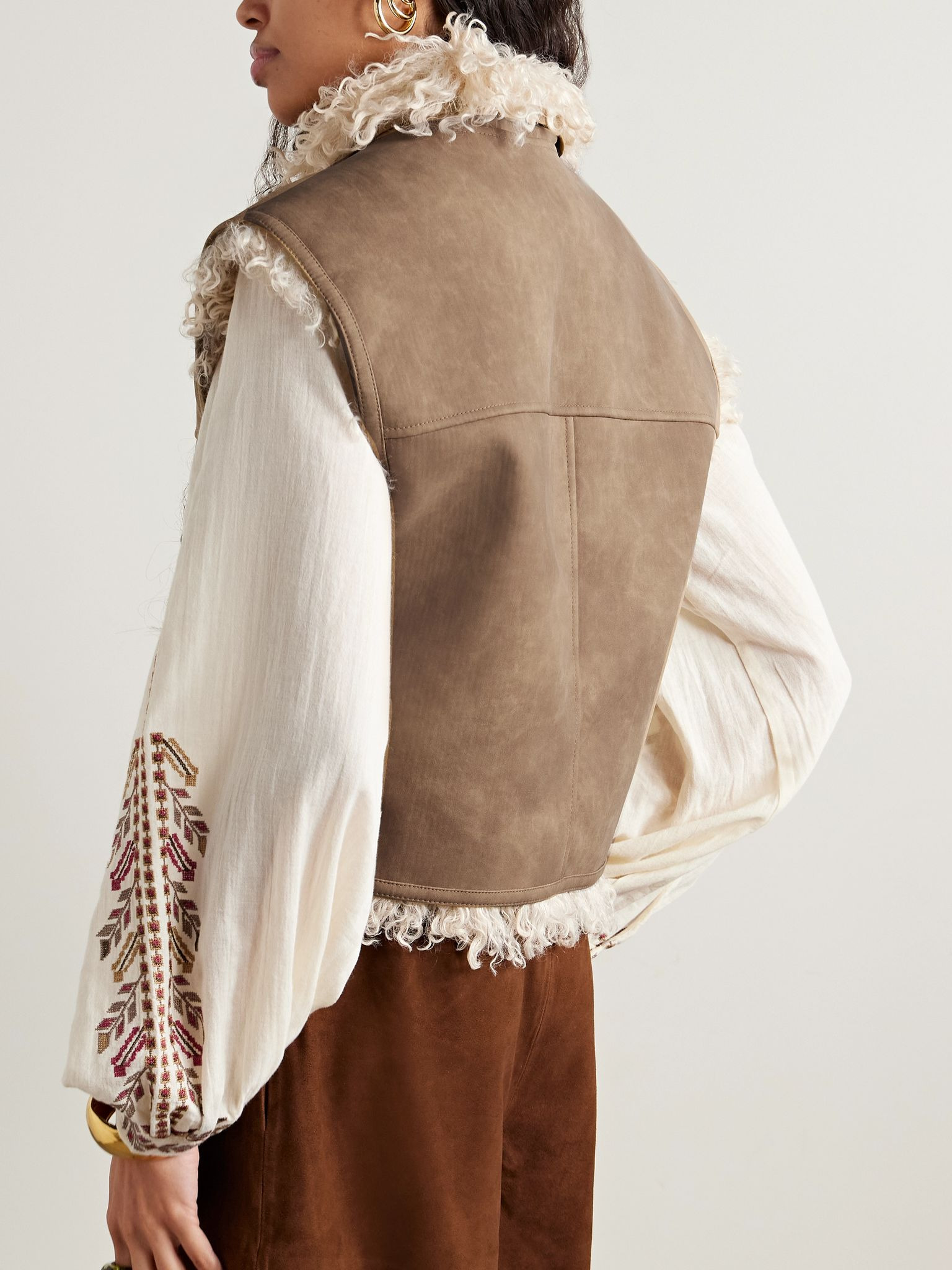 Clara fleece vest Taupe - 4