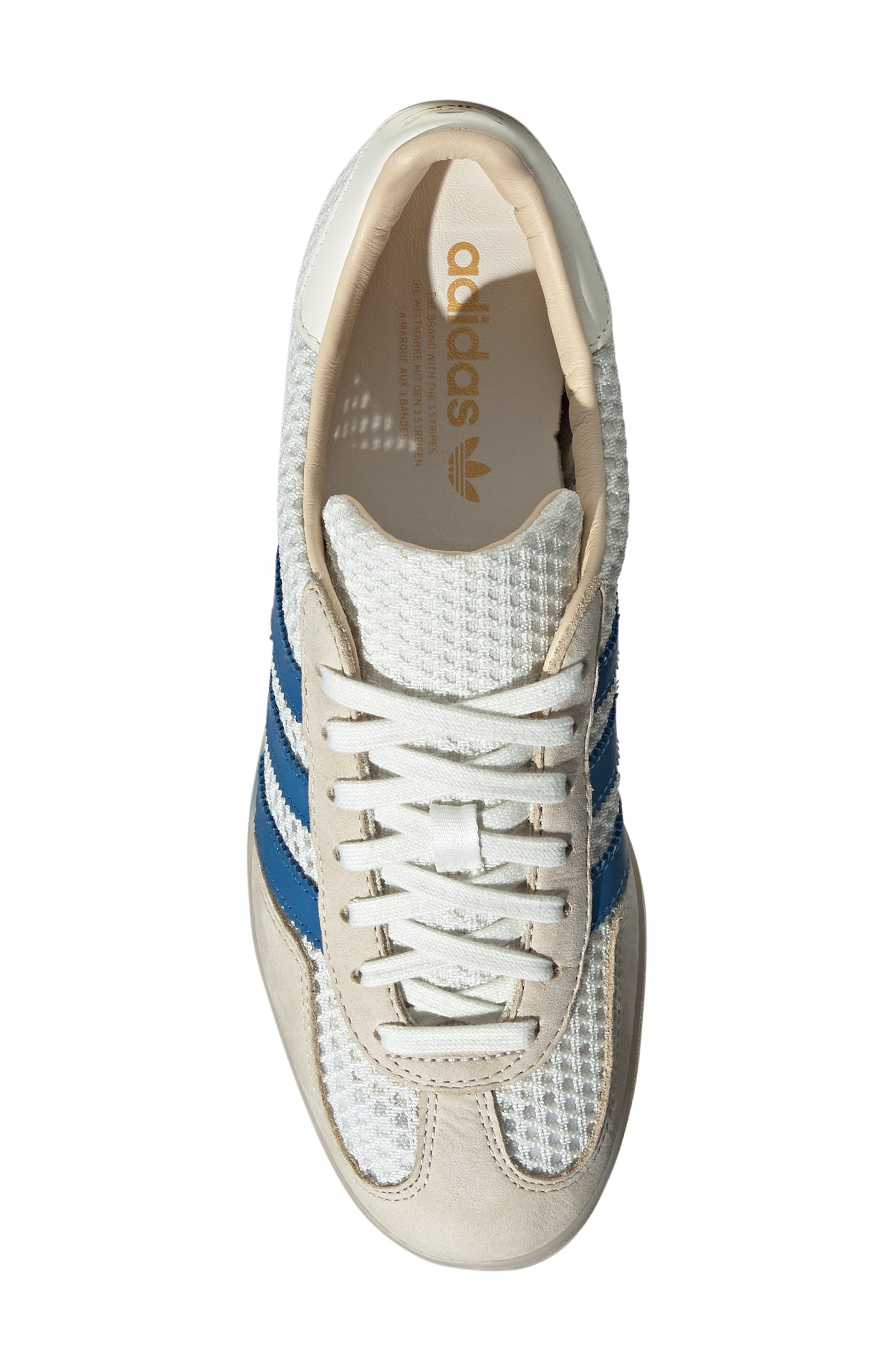 adidas Gender Inclusive Gazelle Indoor Sneaker in Off White/Blue/Vanilla at Nordstrom - 4