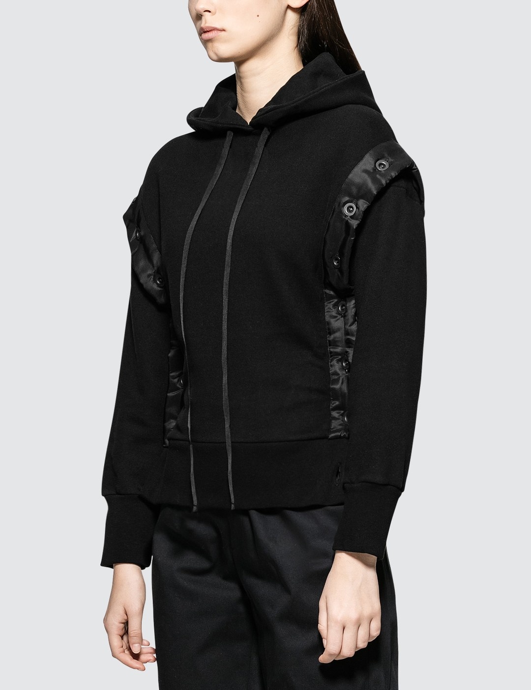 TERRY OPEN BUTTON HOODIE - 2